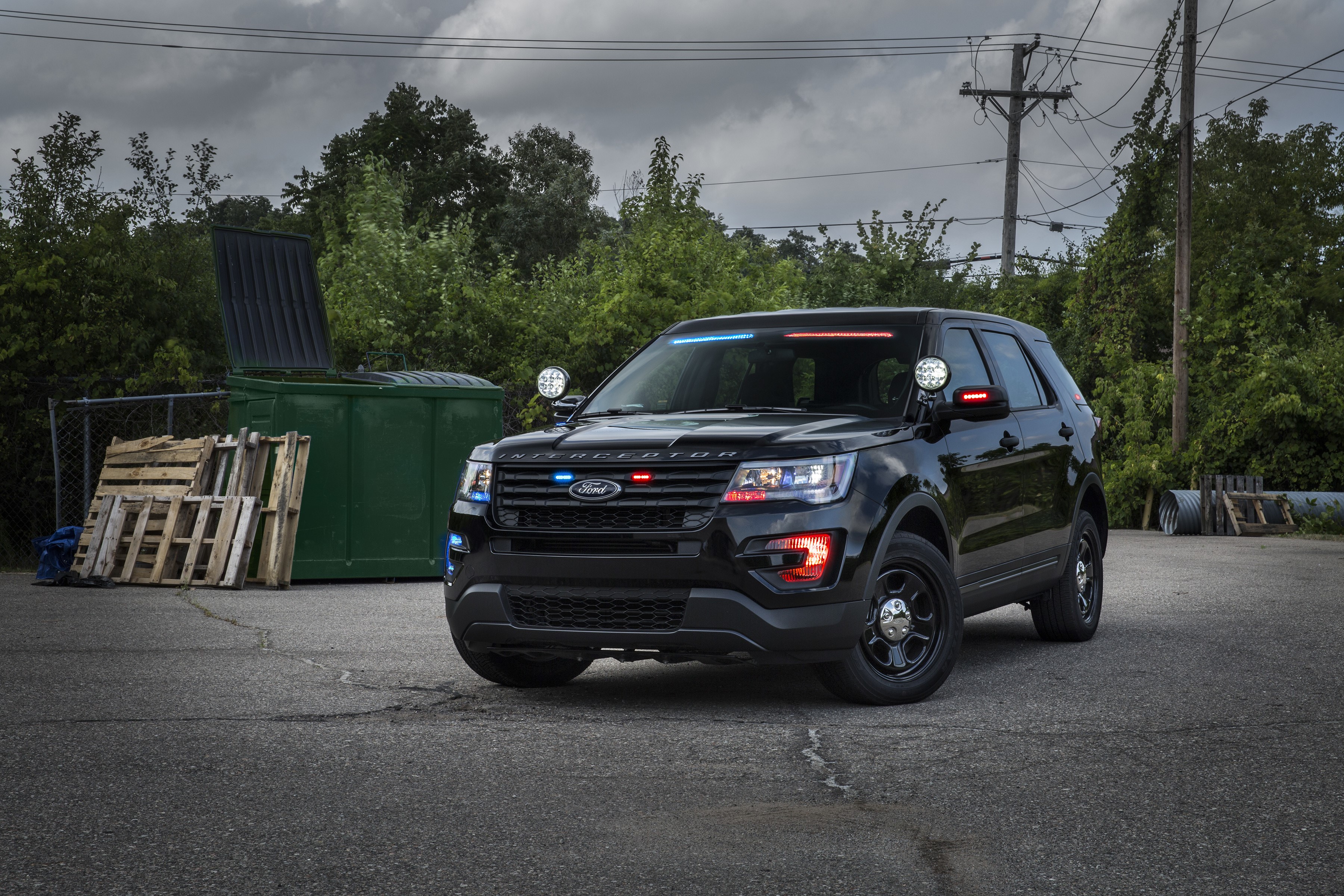 Black Ford Police Interceptor Utility vehicle HD Wallpaper