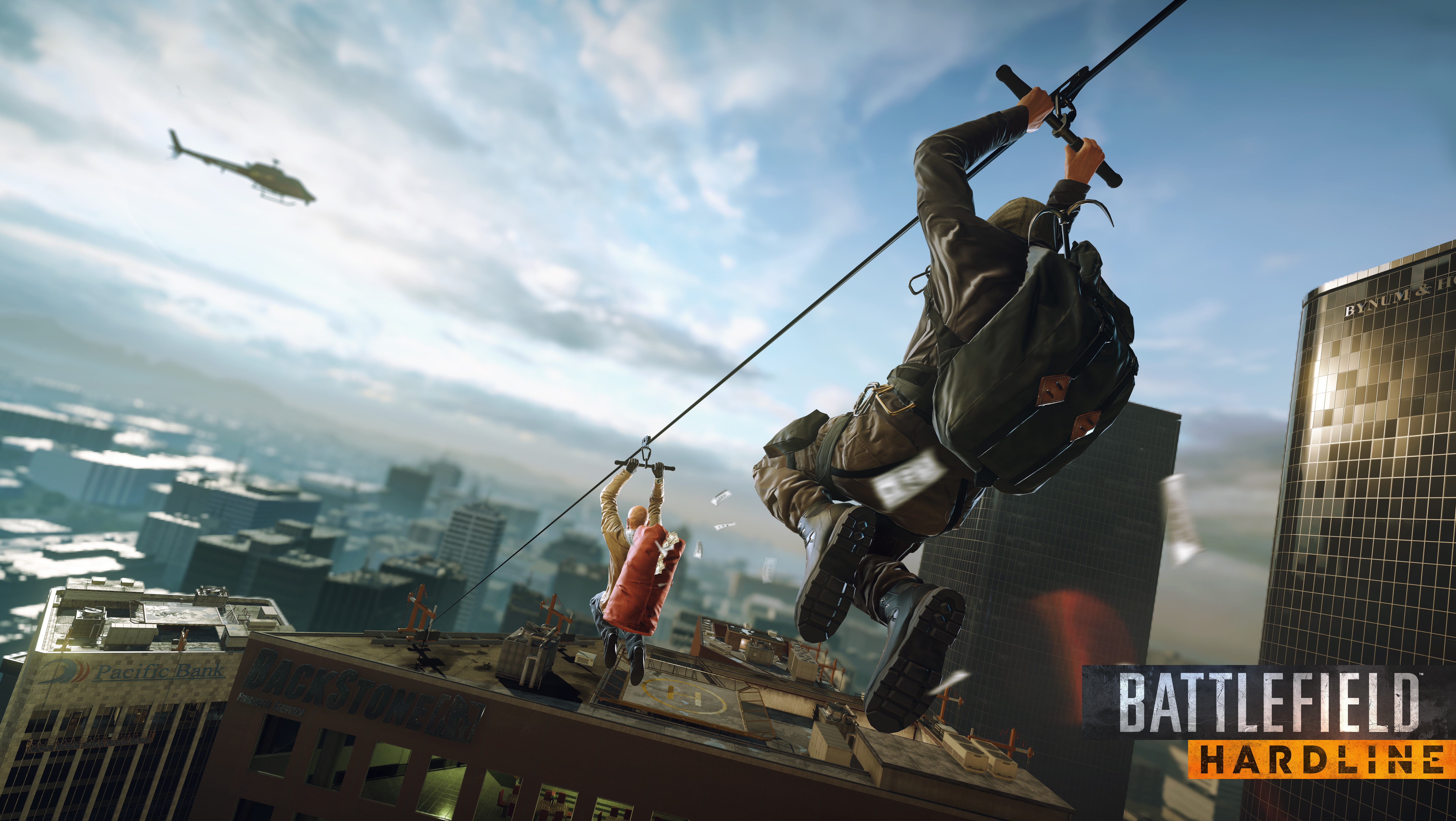 Battlefield Hardline zipline heist HD Wallpaper