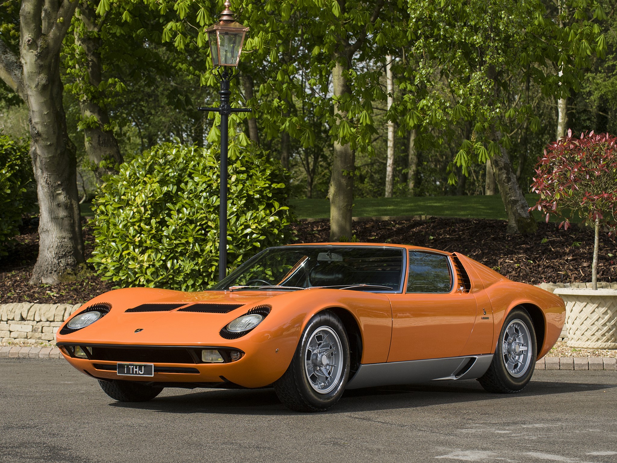 Orange Lamborghini Miura P400 S Bertone HD Wallpaper