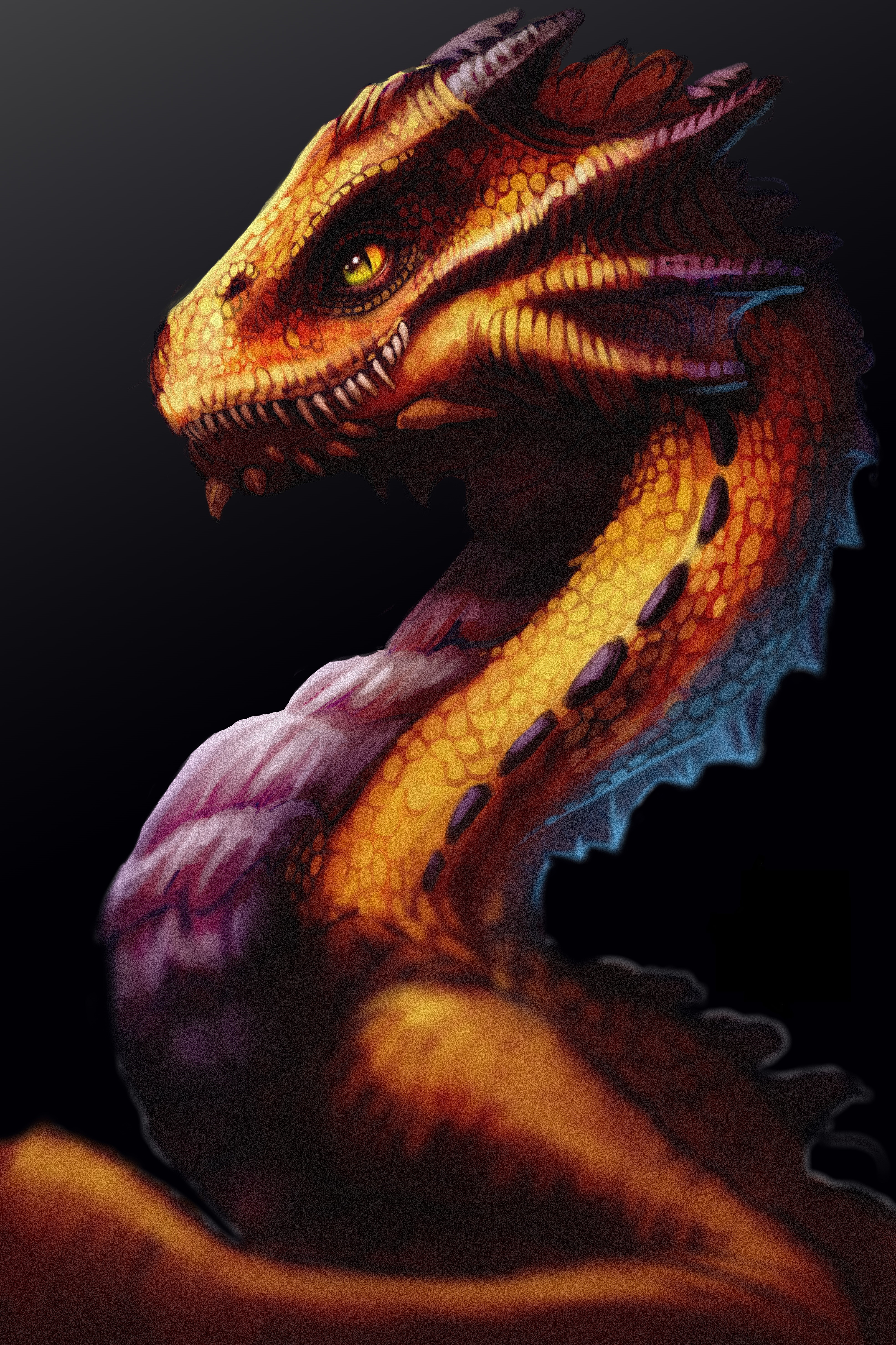 Dragon head and neck, 4K HD Phone Wallpaper