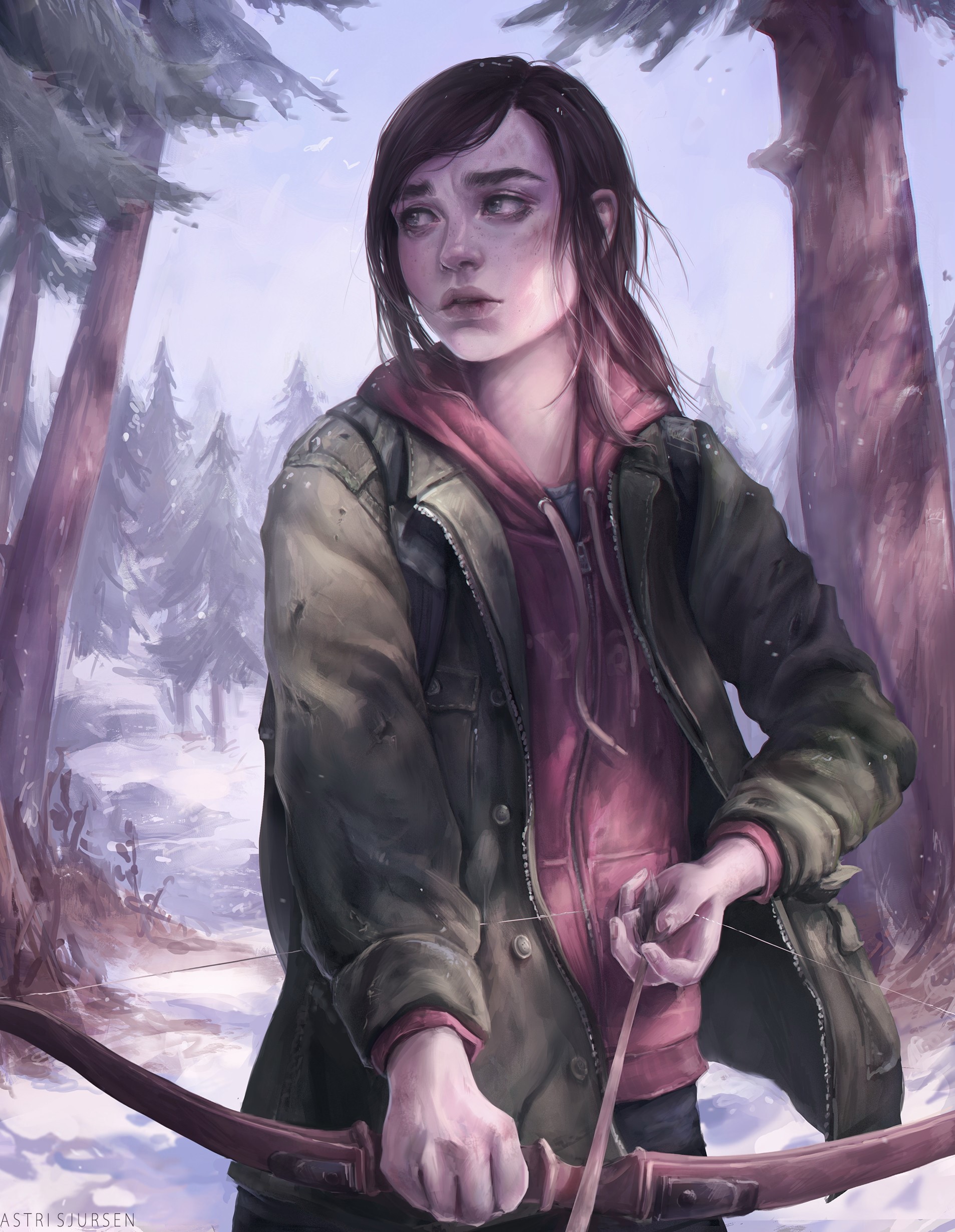 Ellie from The Last of Us with a bow HD Phone Wallpaper