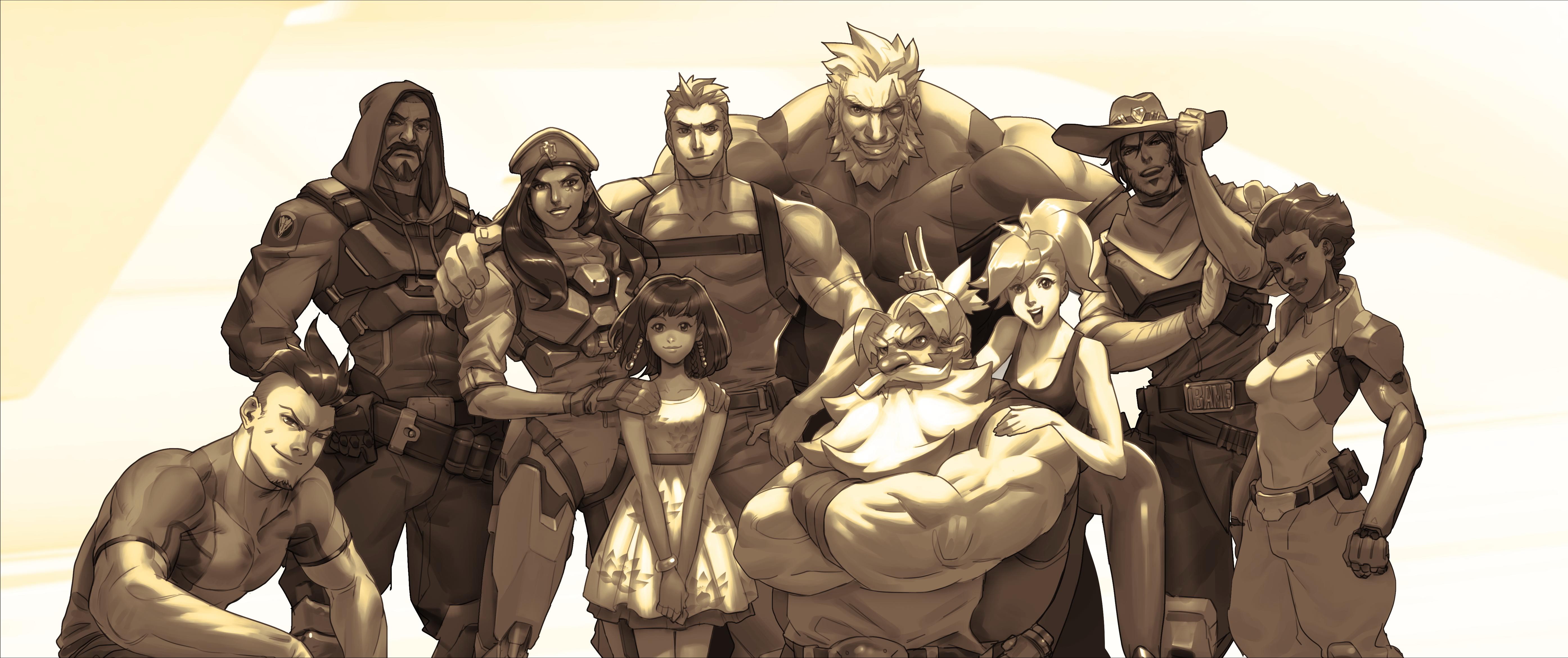 Overwatch characters group portrait HD Wallpaper