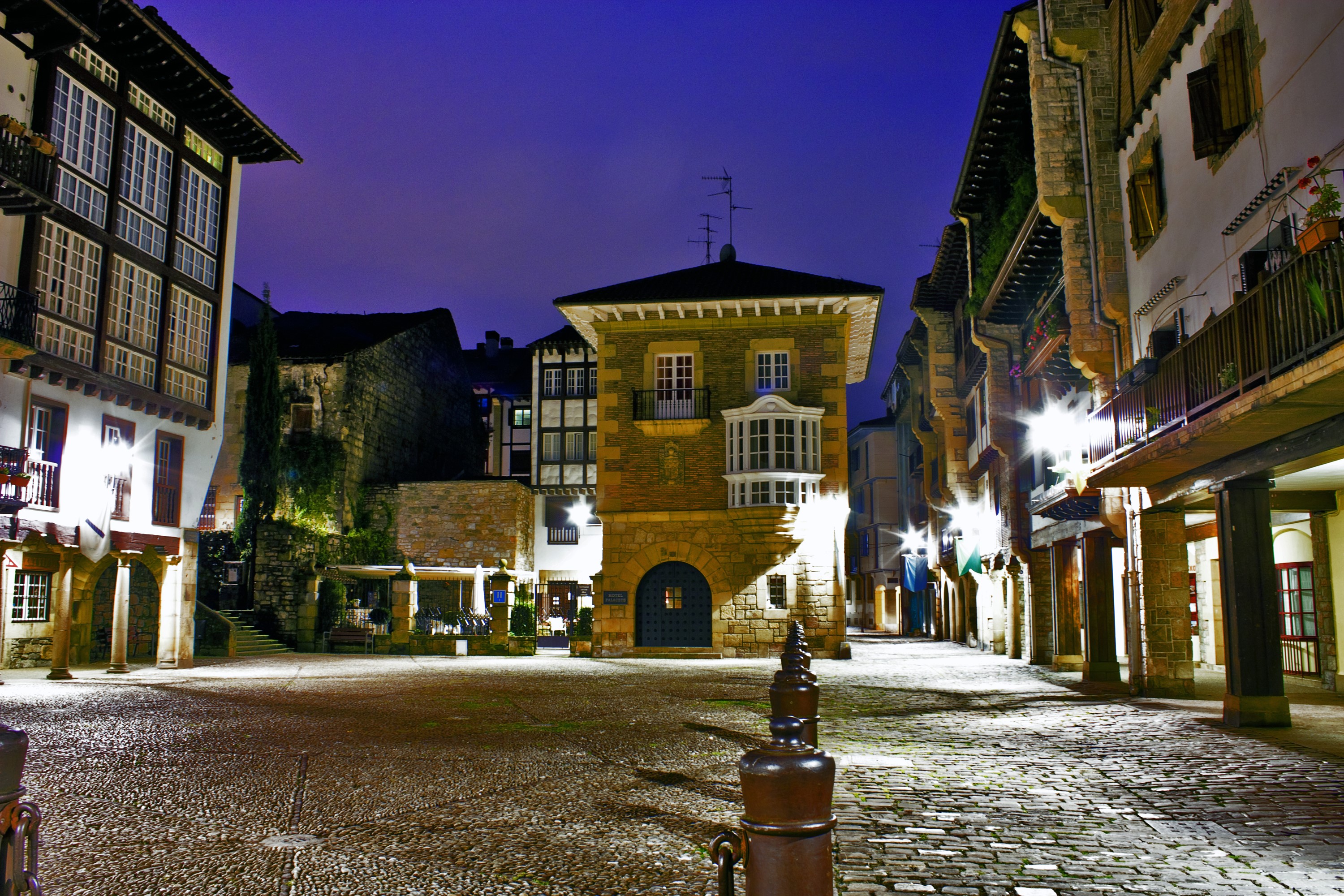 Hondarribia Basque Country Spain at Night HD Wallpaper