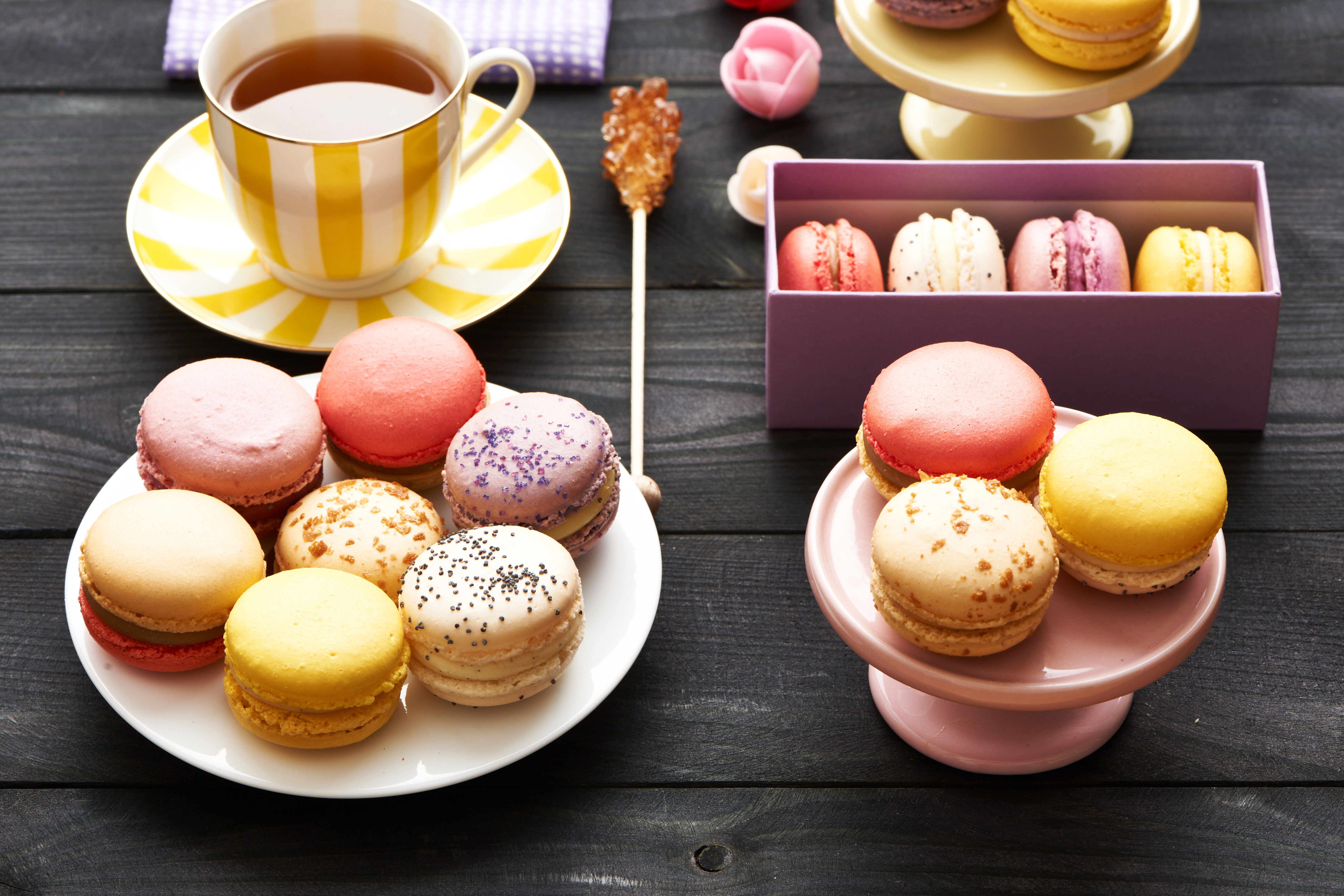 Macarons and Tea HD Wallpaper