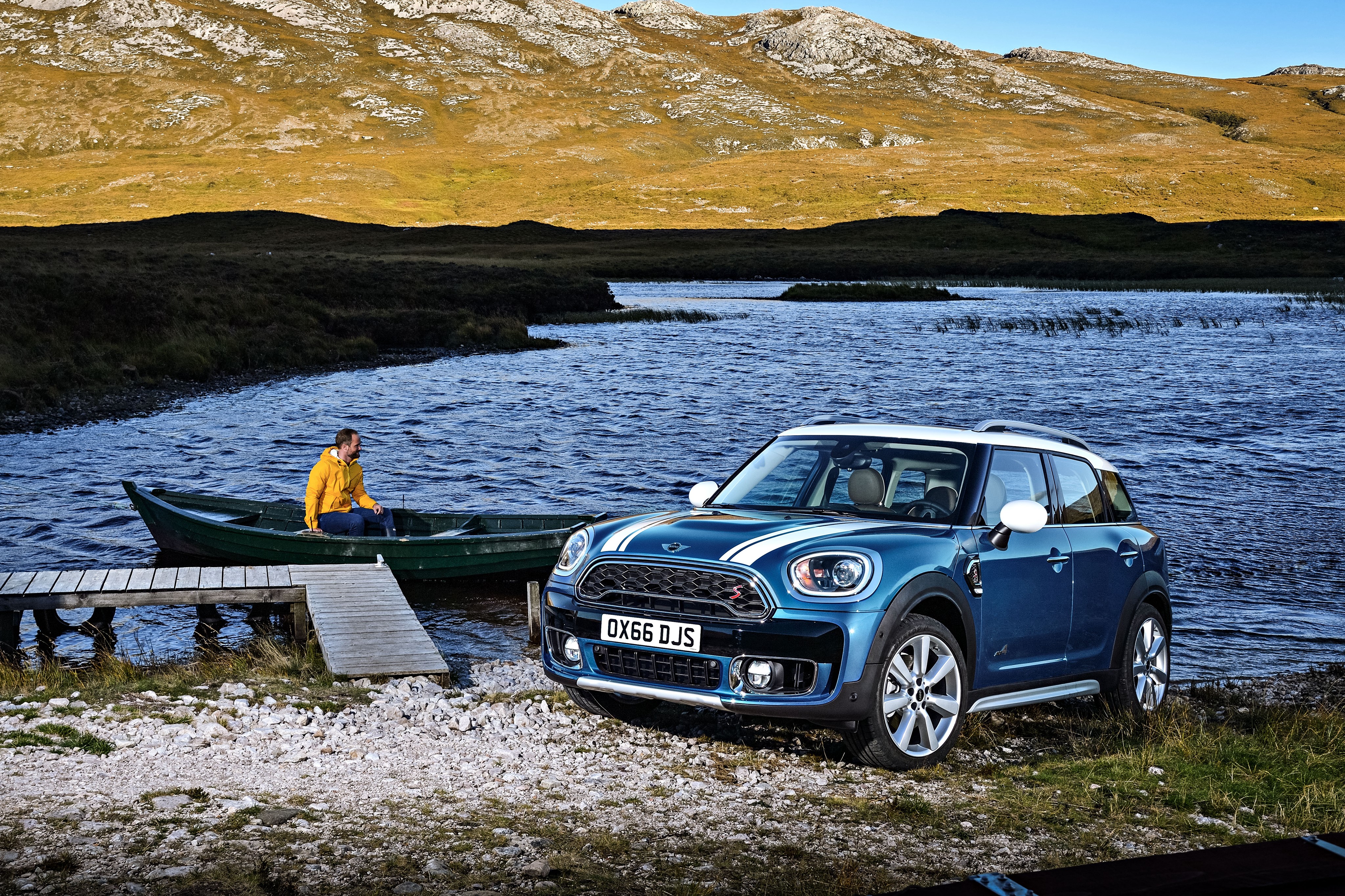 4K Mini Cooper S Countryman ALL4 by a lake HD Wallpaper