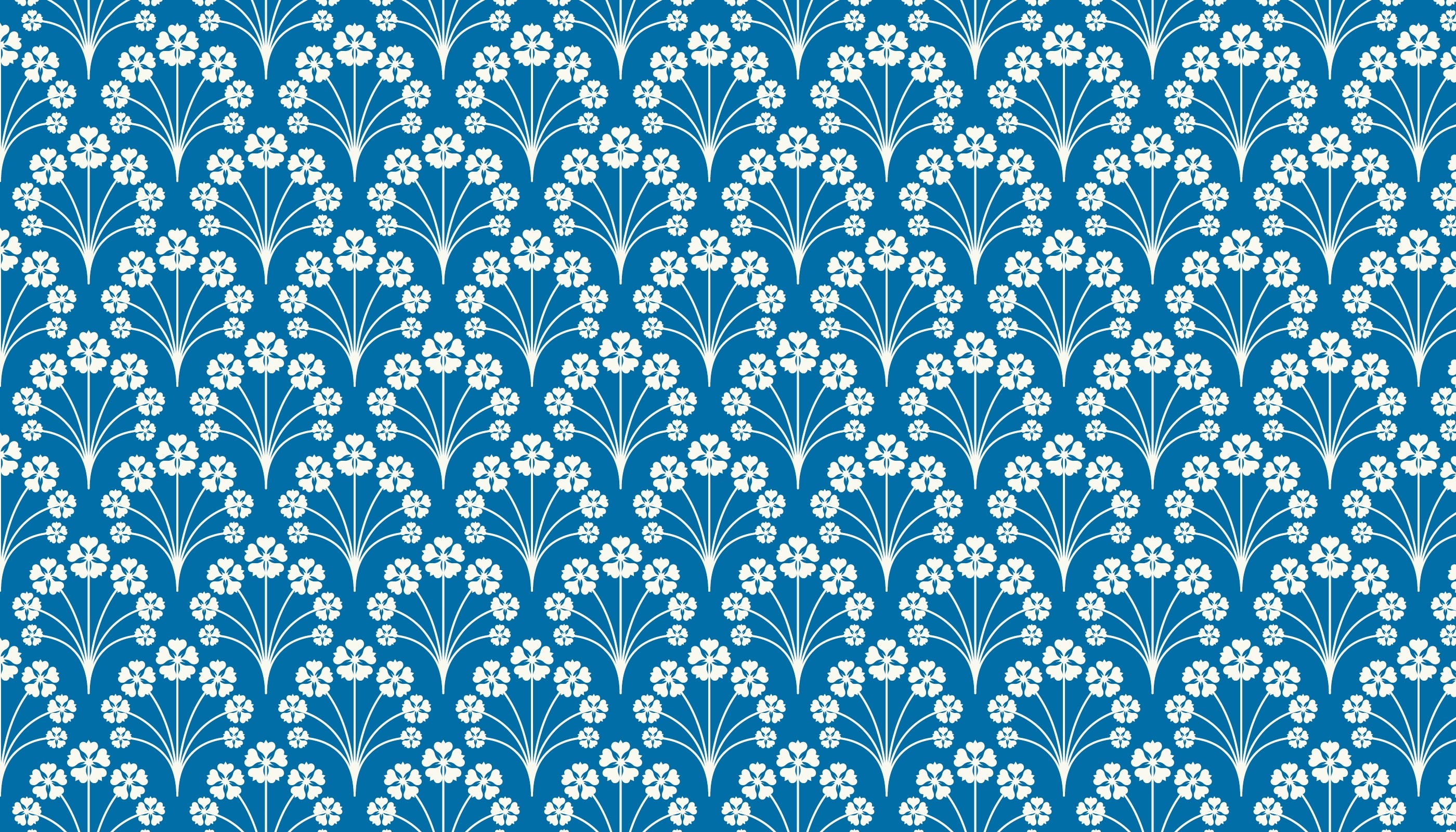 Blue and white floral pattern HD Wallpaper