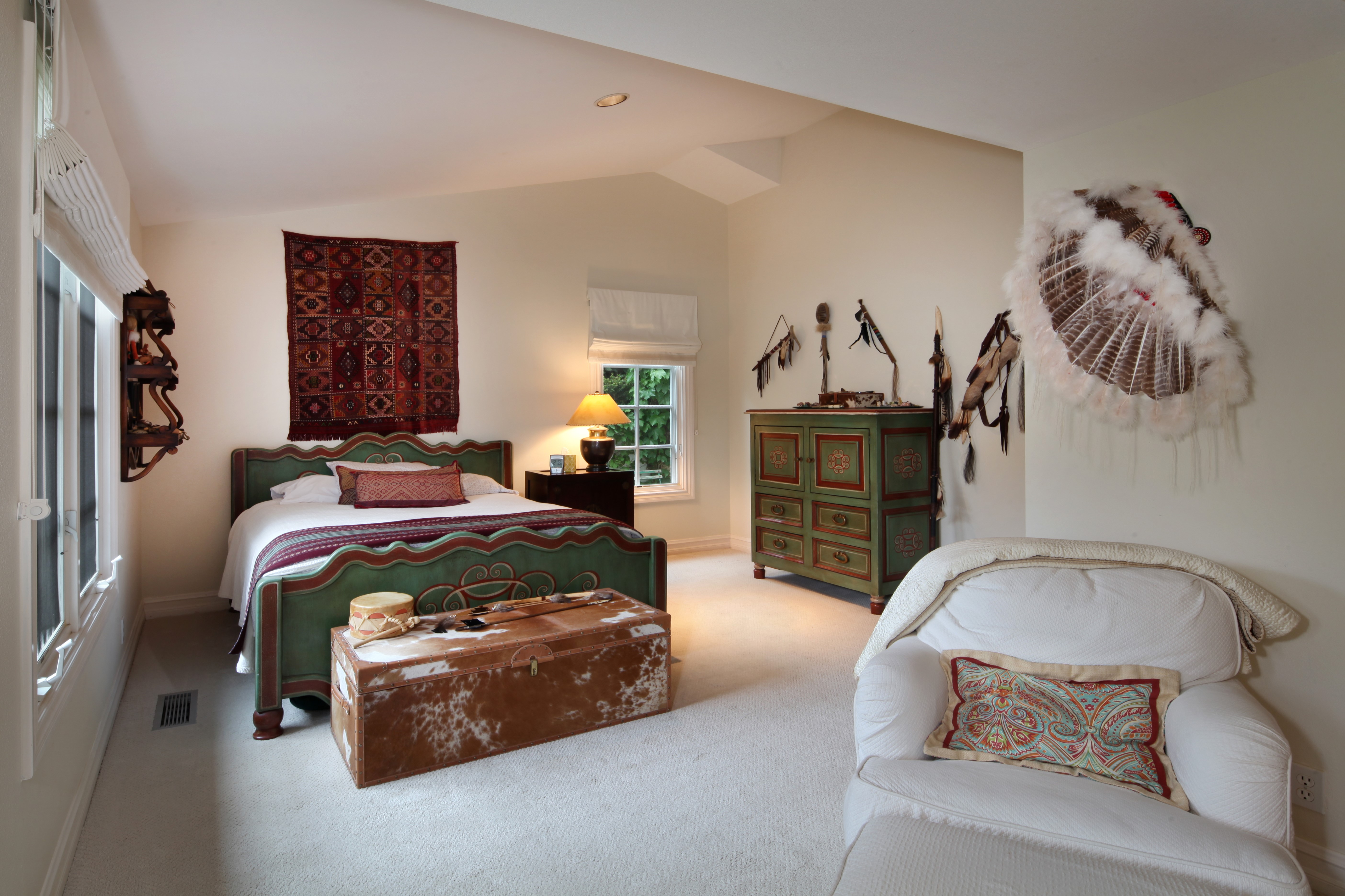 Bedroom with Native American Decor HD Wallpaper