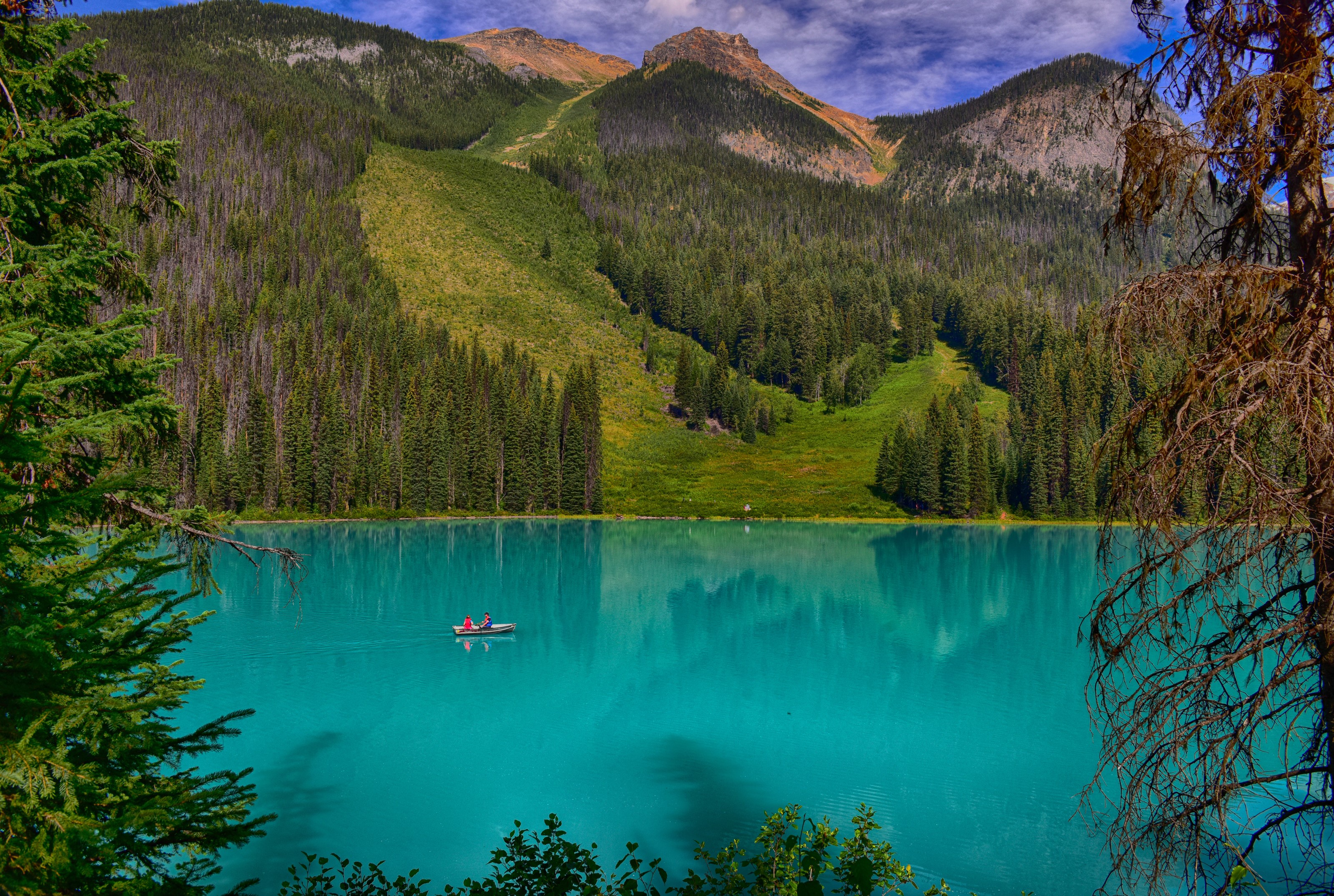 Emerald Lake Canada with Mountains and Forest HD Wallpaper