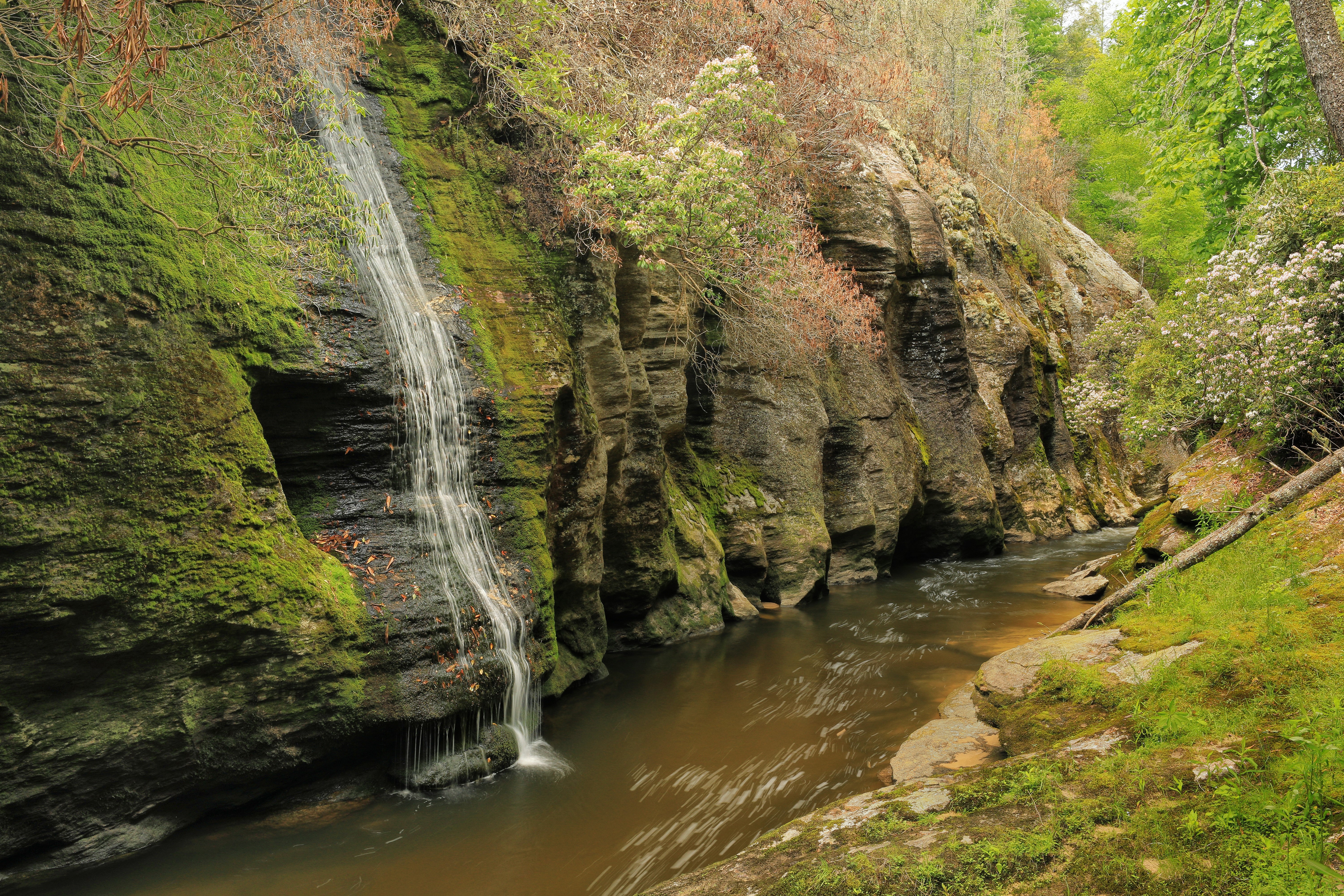 Waterfall in Nantahala National Forest, North Carolina HD Wallpaper