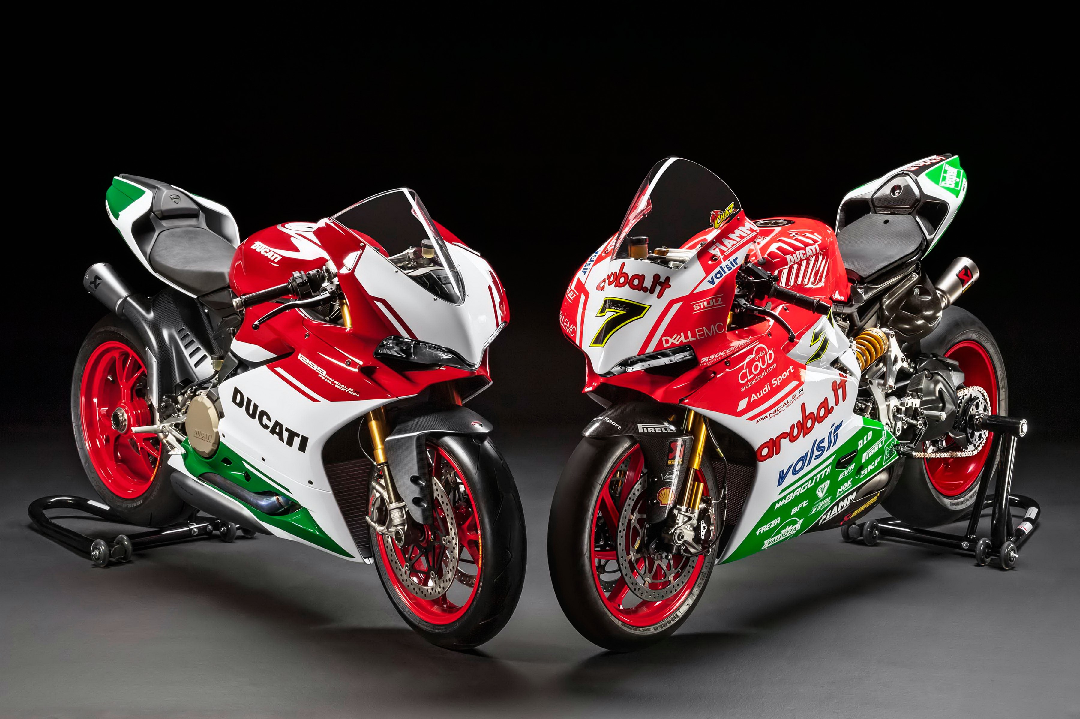 Two Ducati Panigale racing motorcycles HD Wallpaper