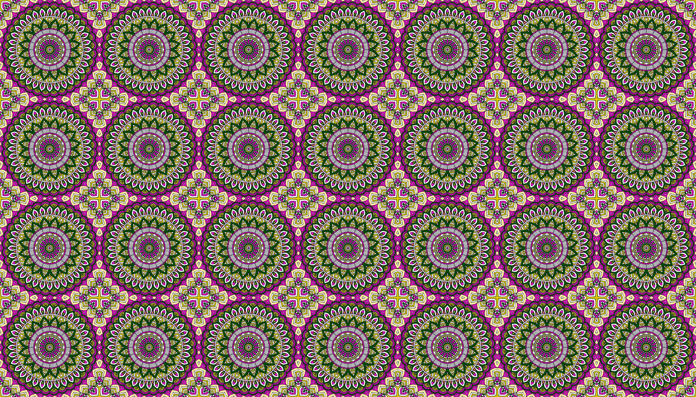 Mandala pattern with floral and geometric elements HD Wallpaper