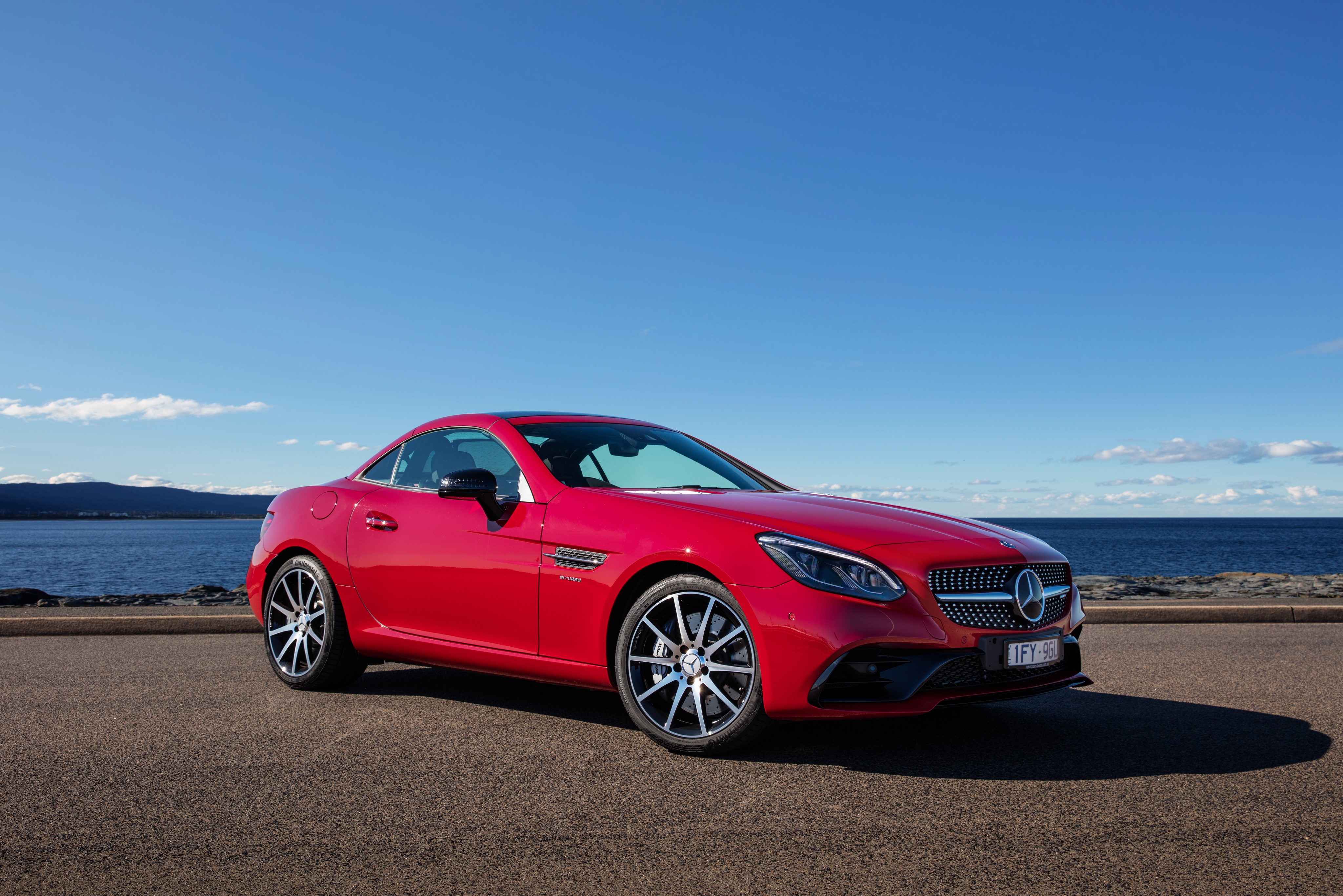 Red 2016 Mercedes-Benz AMG SLC 43 HD Wallpaper