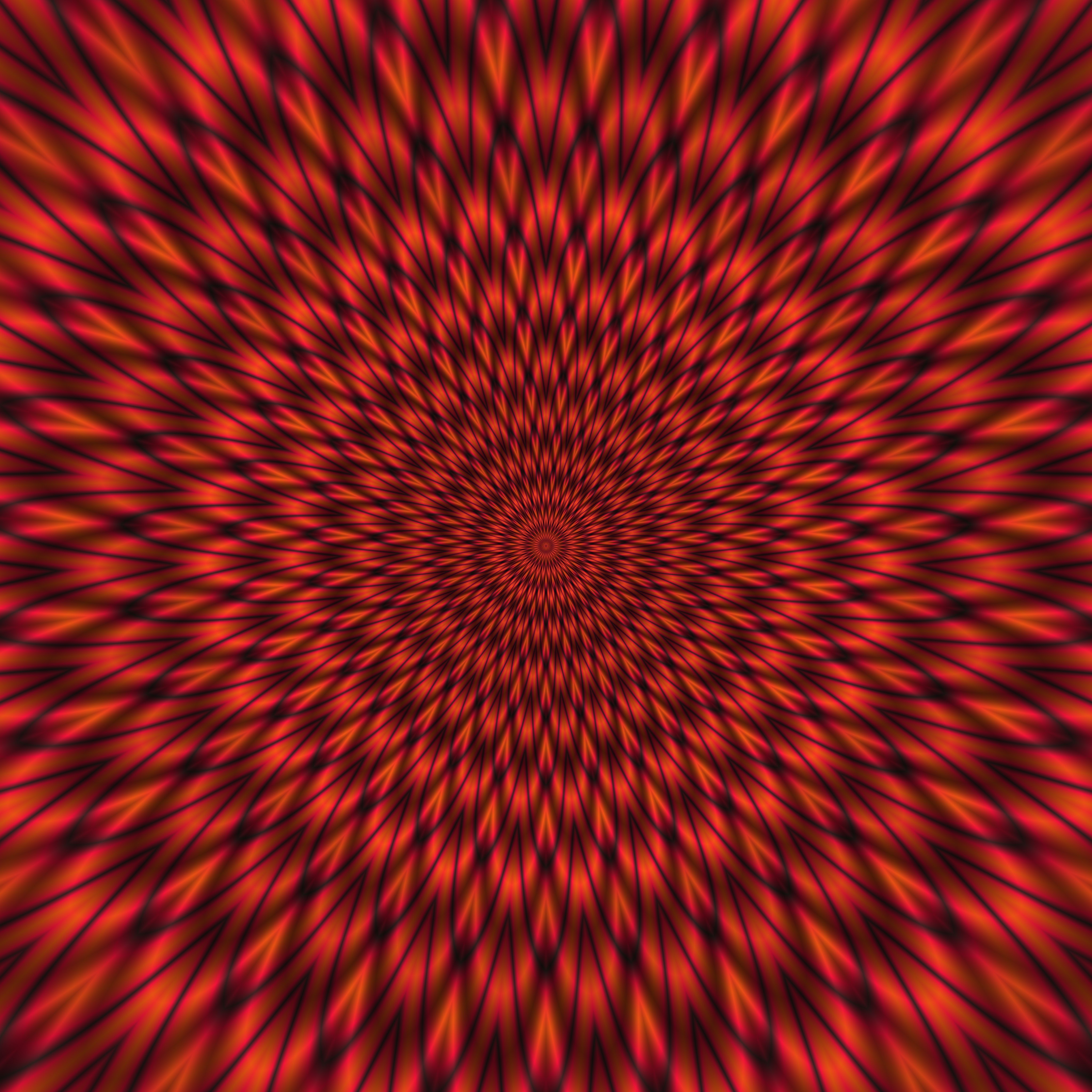 Hypnotic red fractal pattern HD Wallpaper