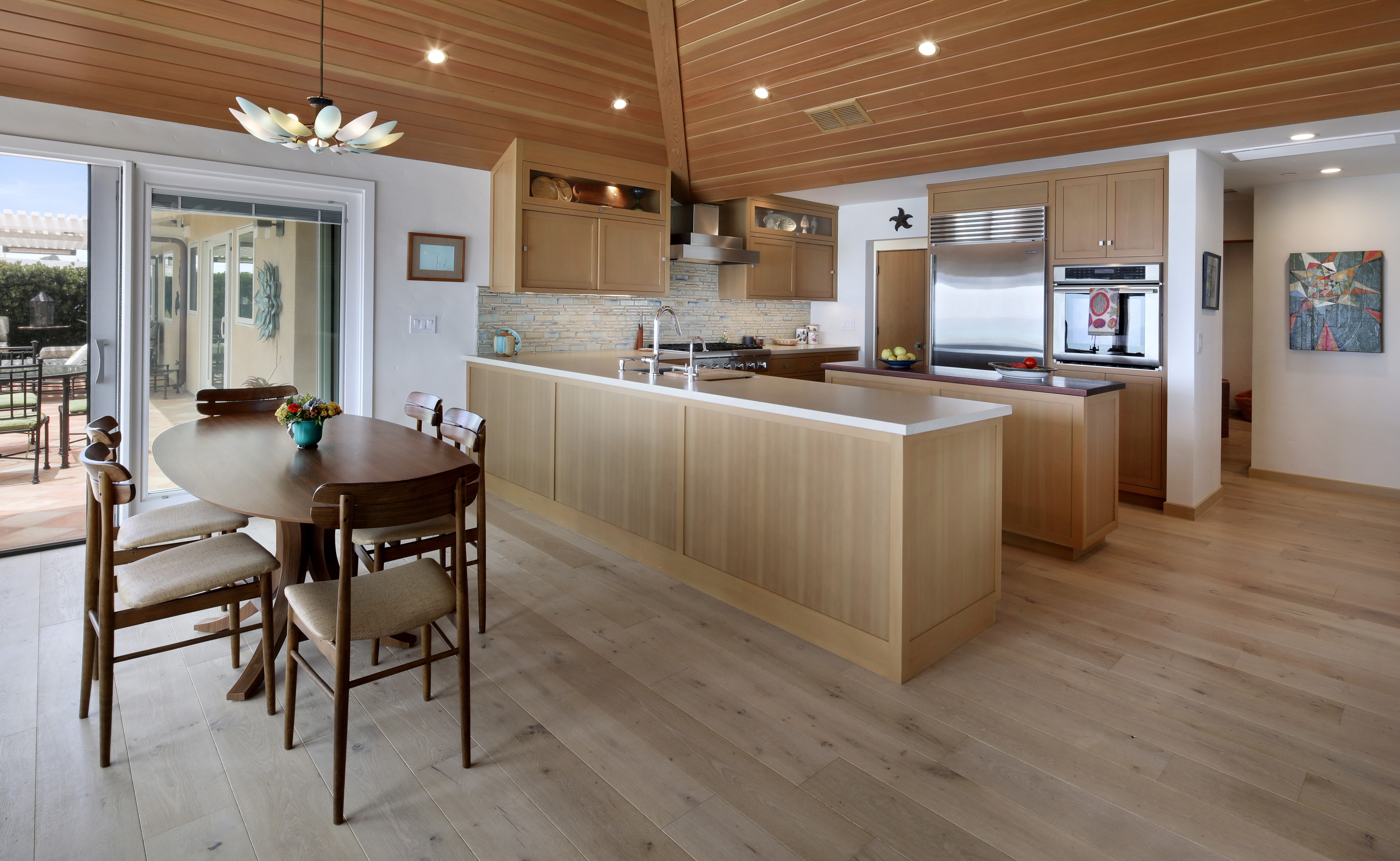 Kitchen with Dining Table and Chairs HD Wallpaper