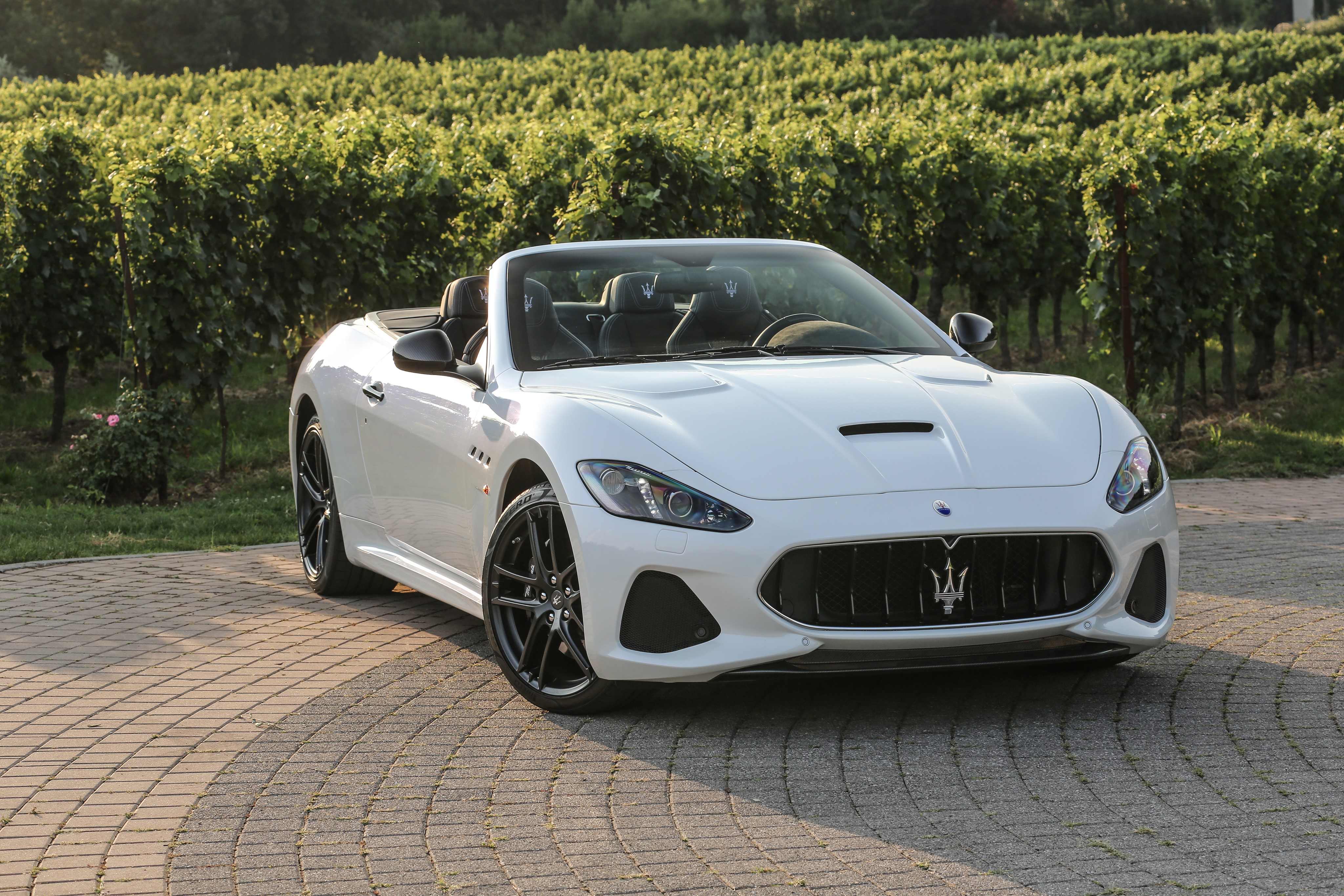 White 2017 Maserati GranCabrio MC Convertible HD Wallpaper