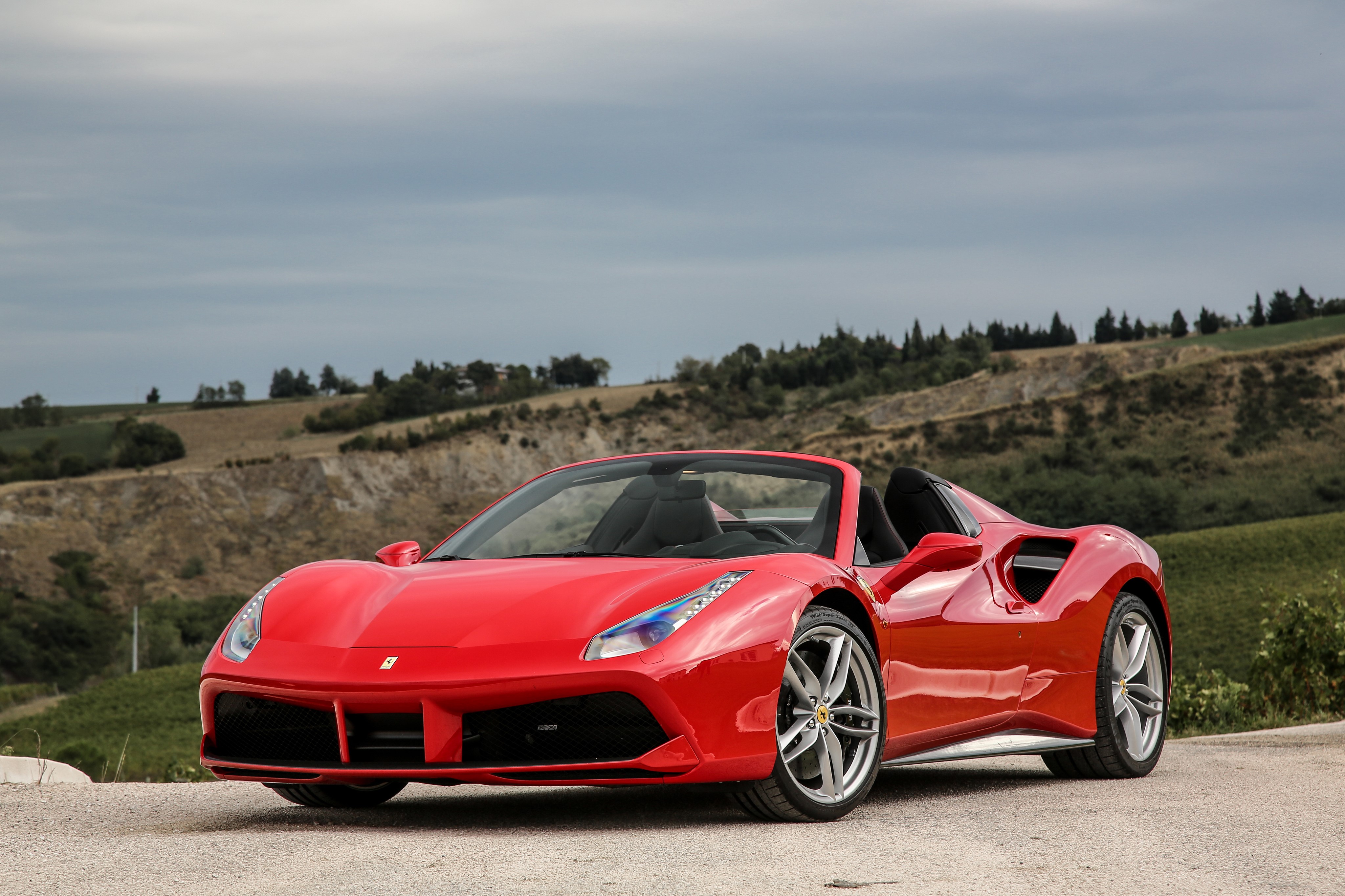 Red Ferrari 488 Spider Cabriolet HD Wallpaper