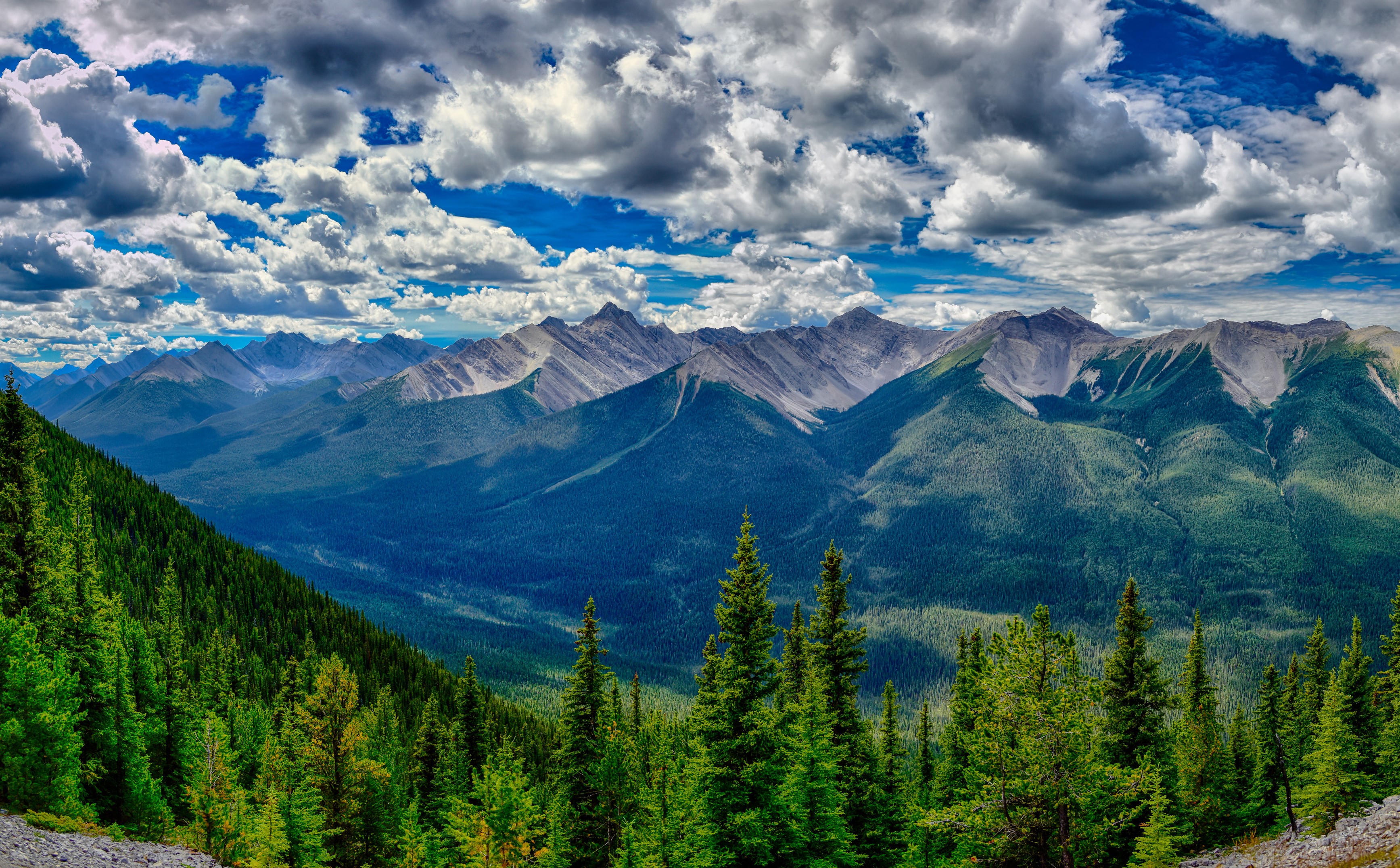 Banff National Park Mountains and Forests HD Wallpaper