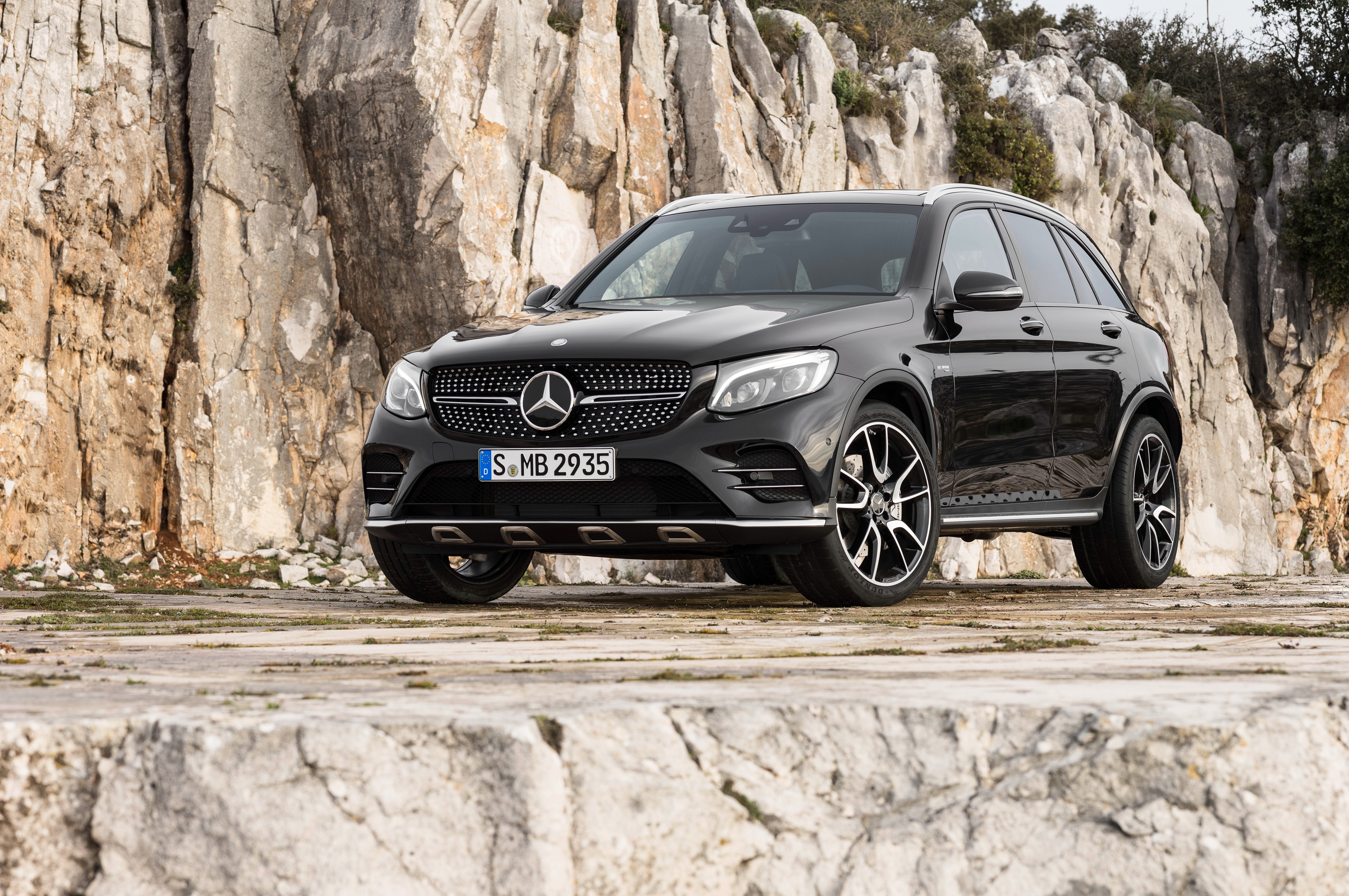 Black Mercedes-Benz AMG X253 GLC-Class HD Wallpaper