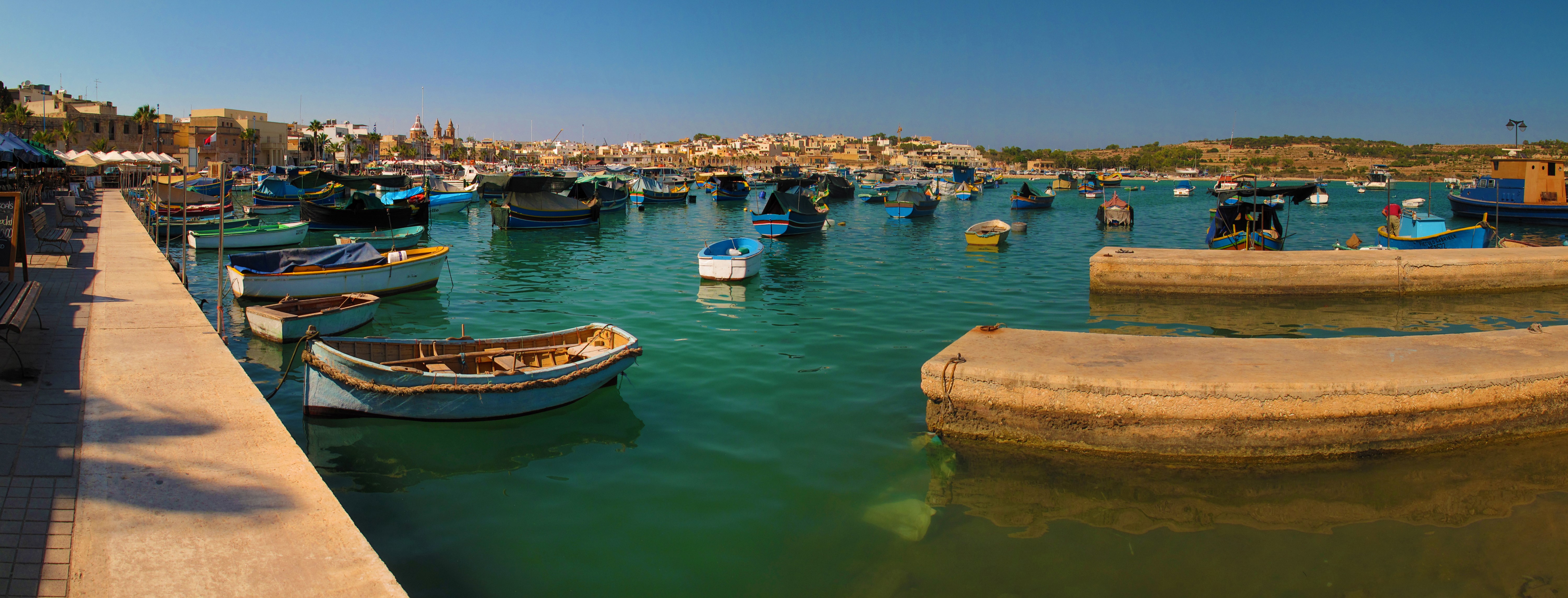 Marsaxlokk Harbour Malta Boats HD Wallpaper