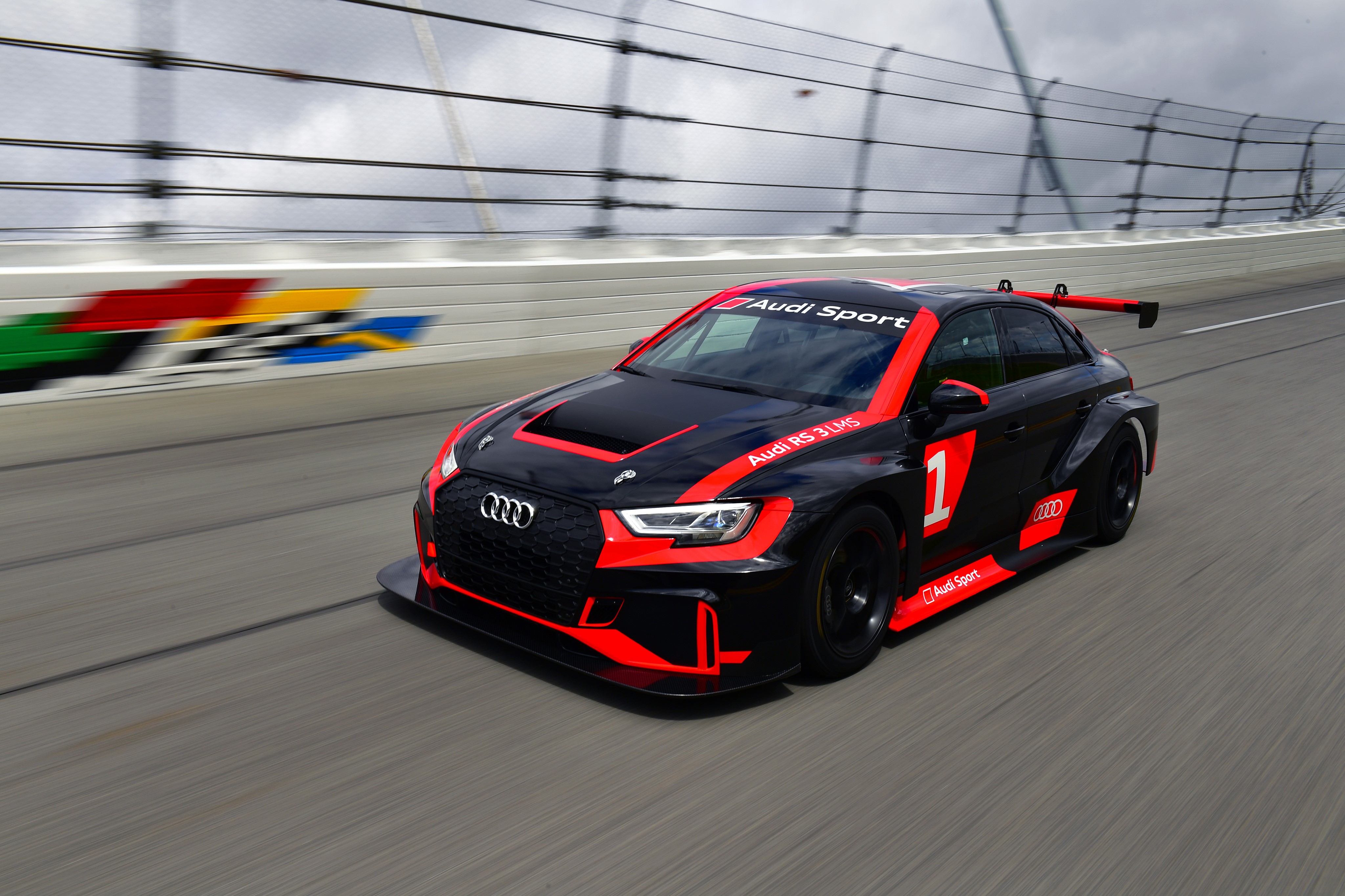Audi RS 3 LMS (8V) race car on track HD Wallpaper