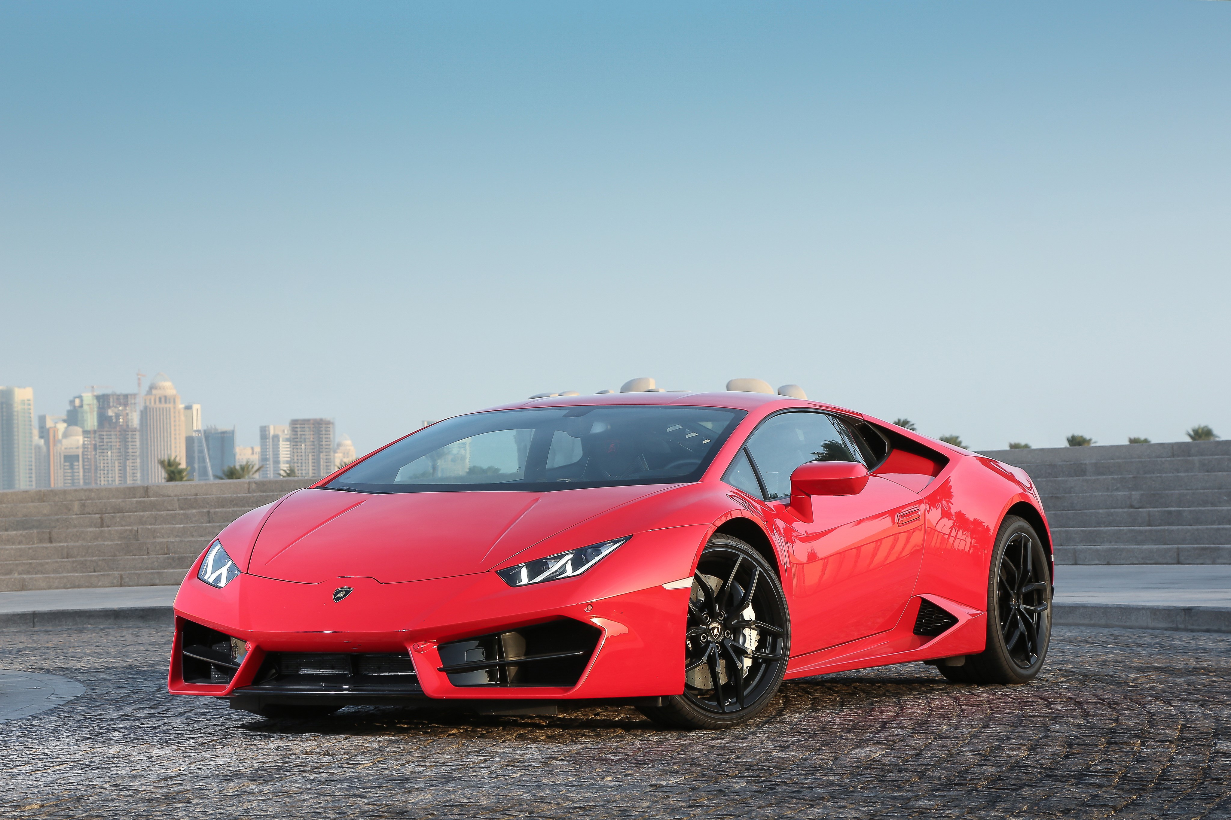 Red Lamborghini Huracan LP 580-2 HD Wallpaper