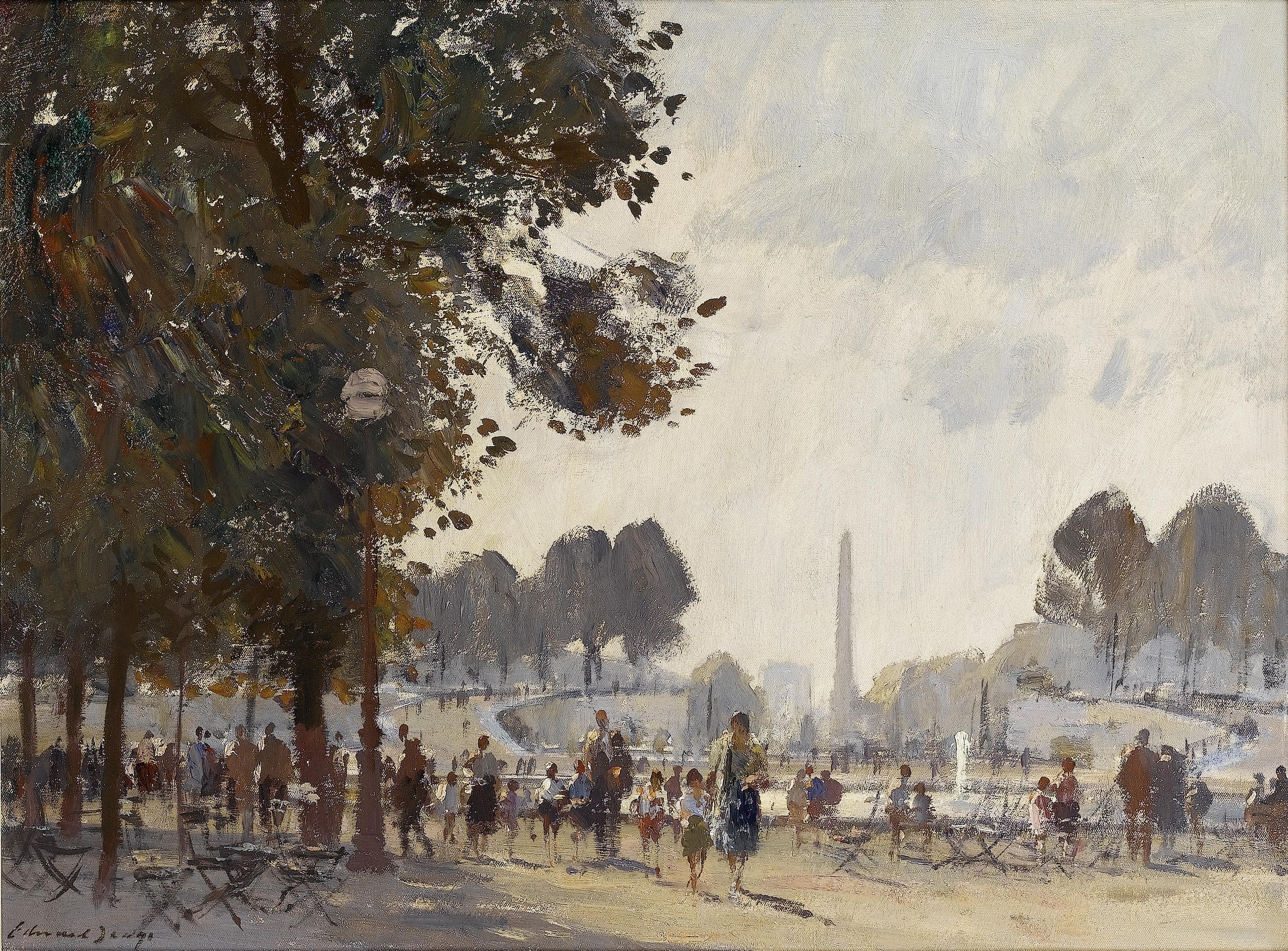 Edward Seago's Tuileries Gardens in Paris HD Wallpaper