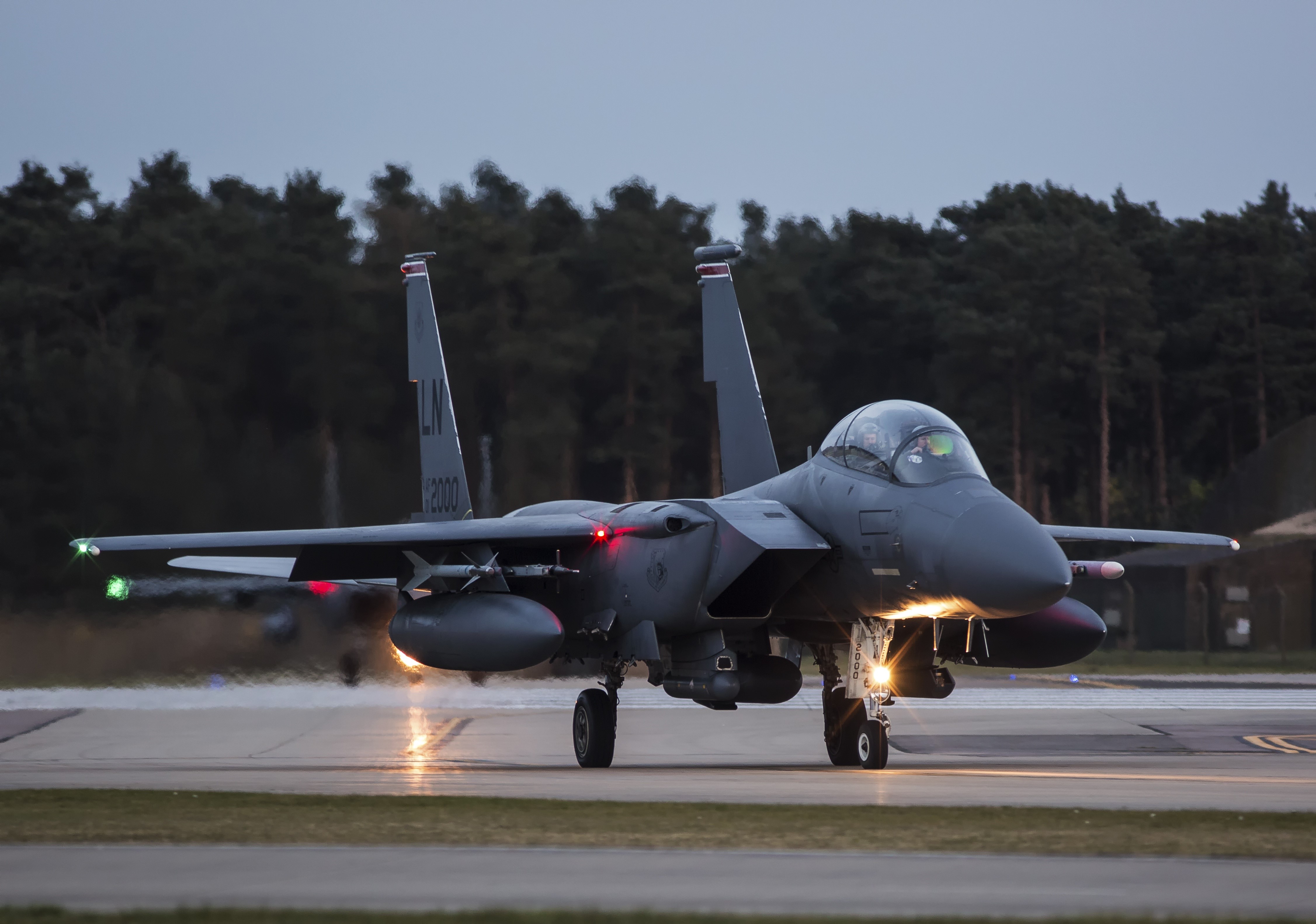 4K F-15E Strike Eagle on Tarmac HD Wallpaper