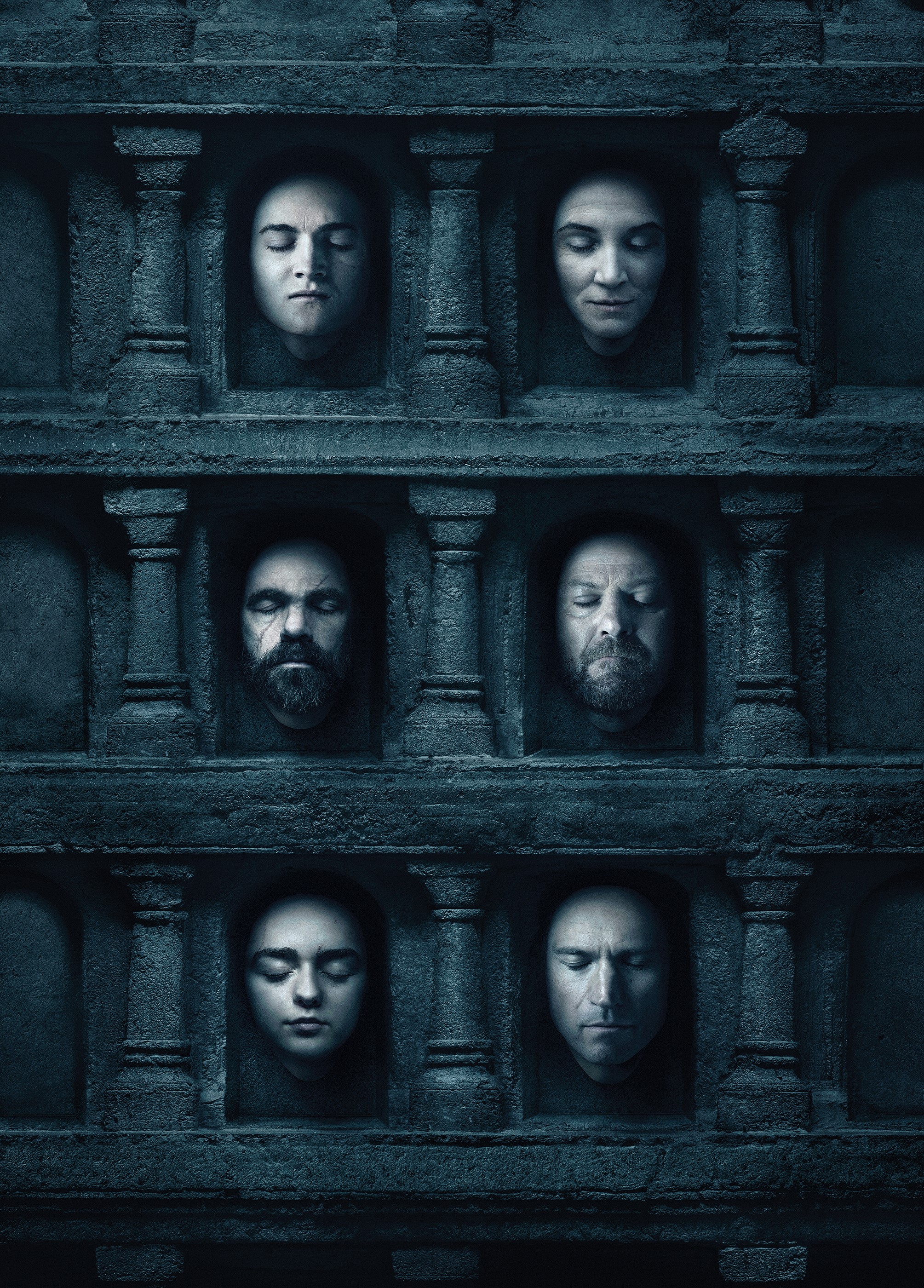 Game of Thrones heads displayed in stone niches HD Phone Wallpaper