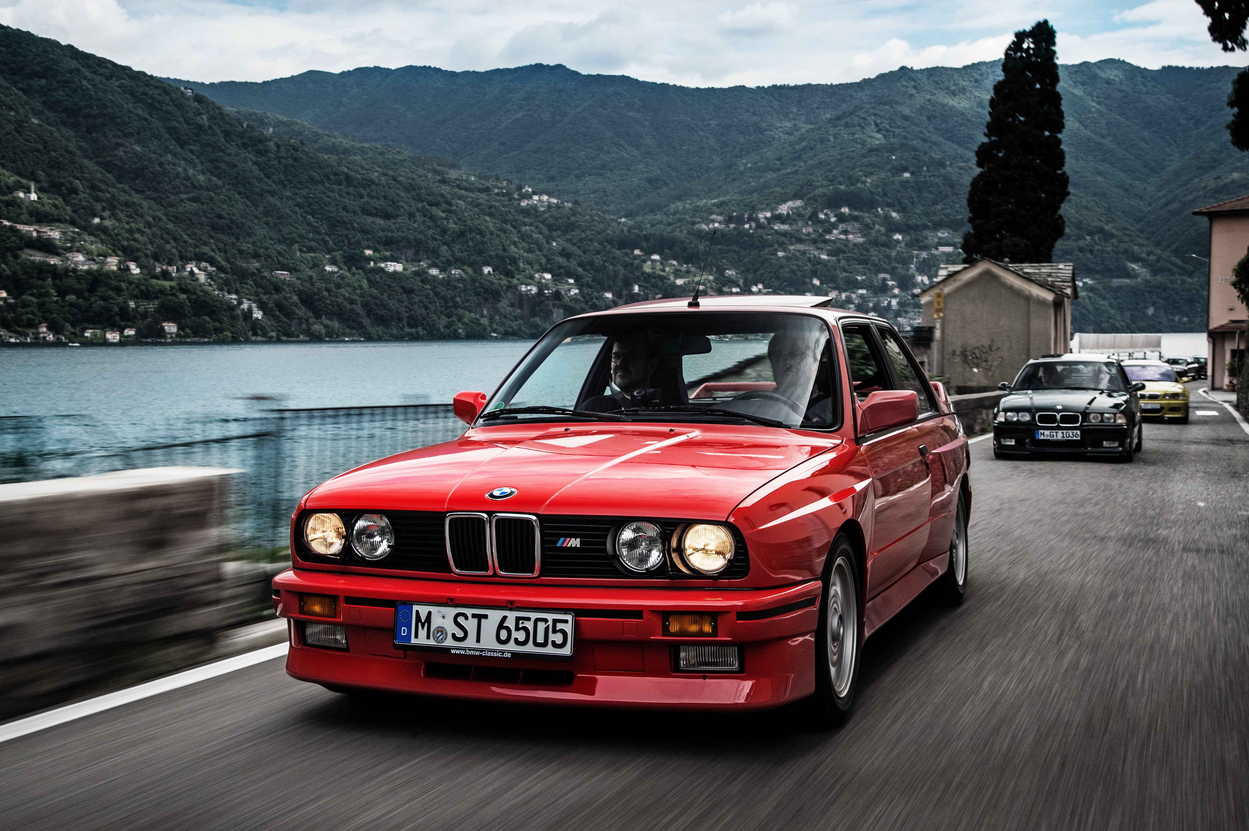 Red 1986 BMW E30 M3 Coupe in Motion HD Wallpaper