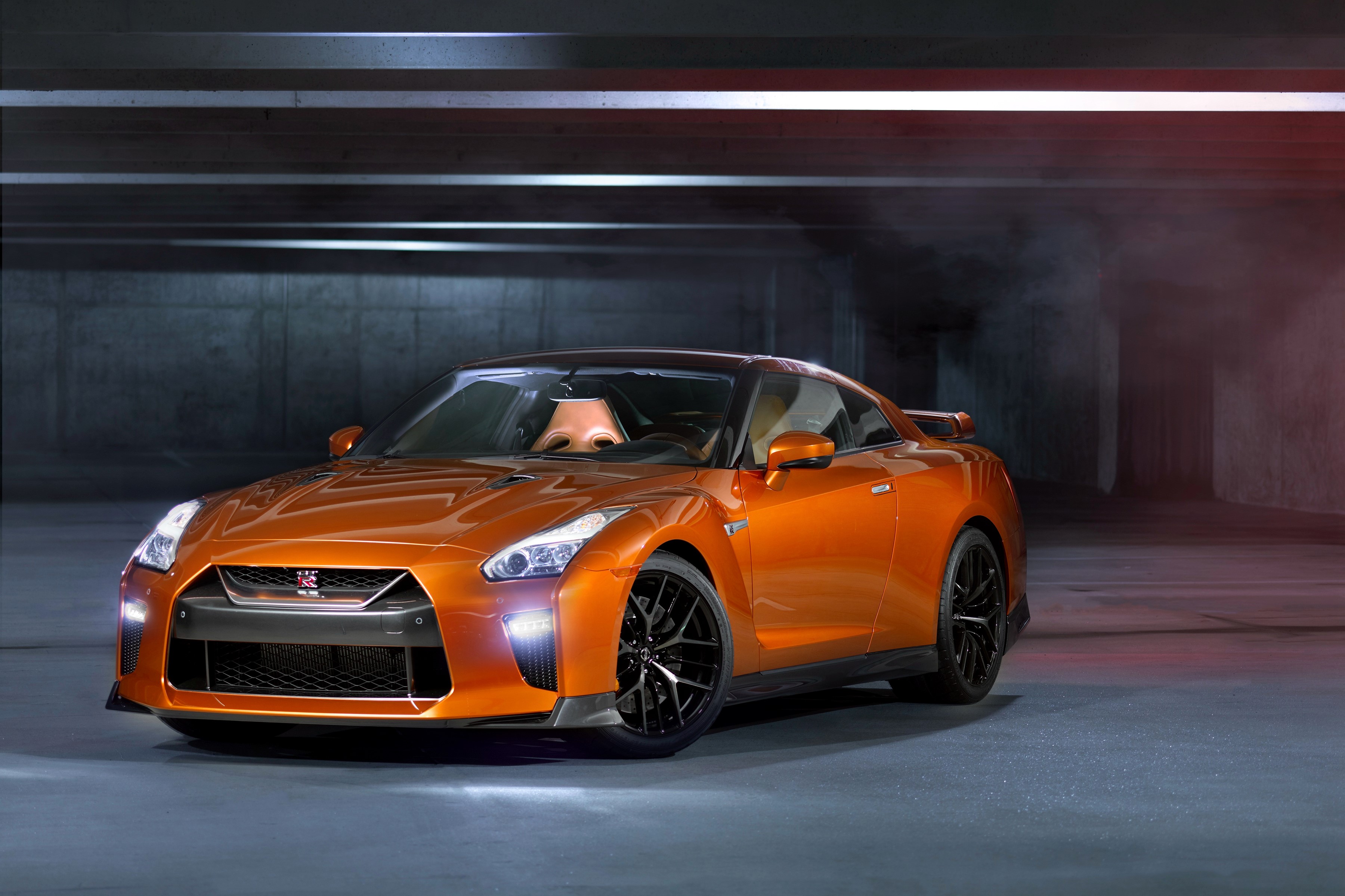 Orange 2017 Nissan GT-R HD Wallpaper