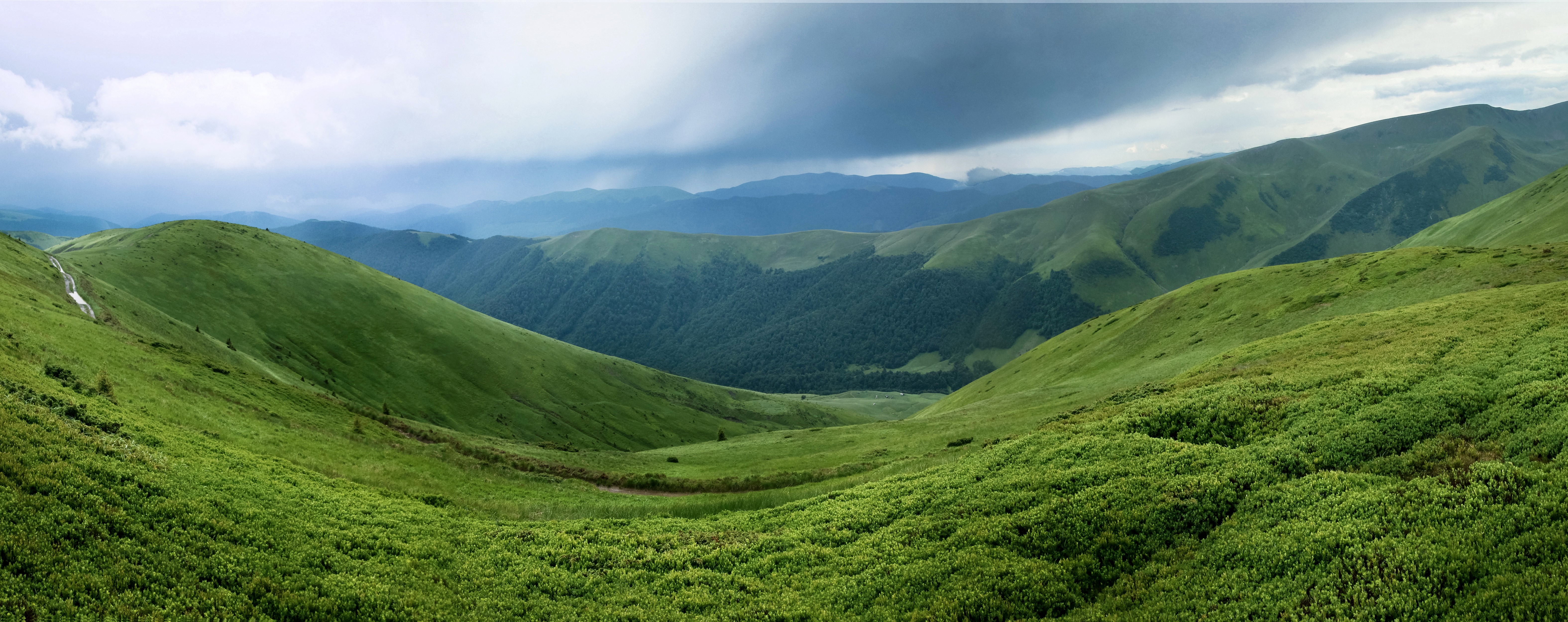Mountains and green hills in Ukraine HD Wallpaper
