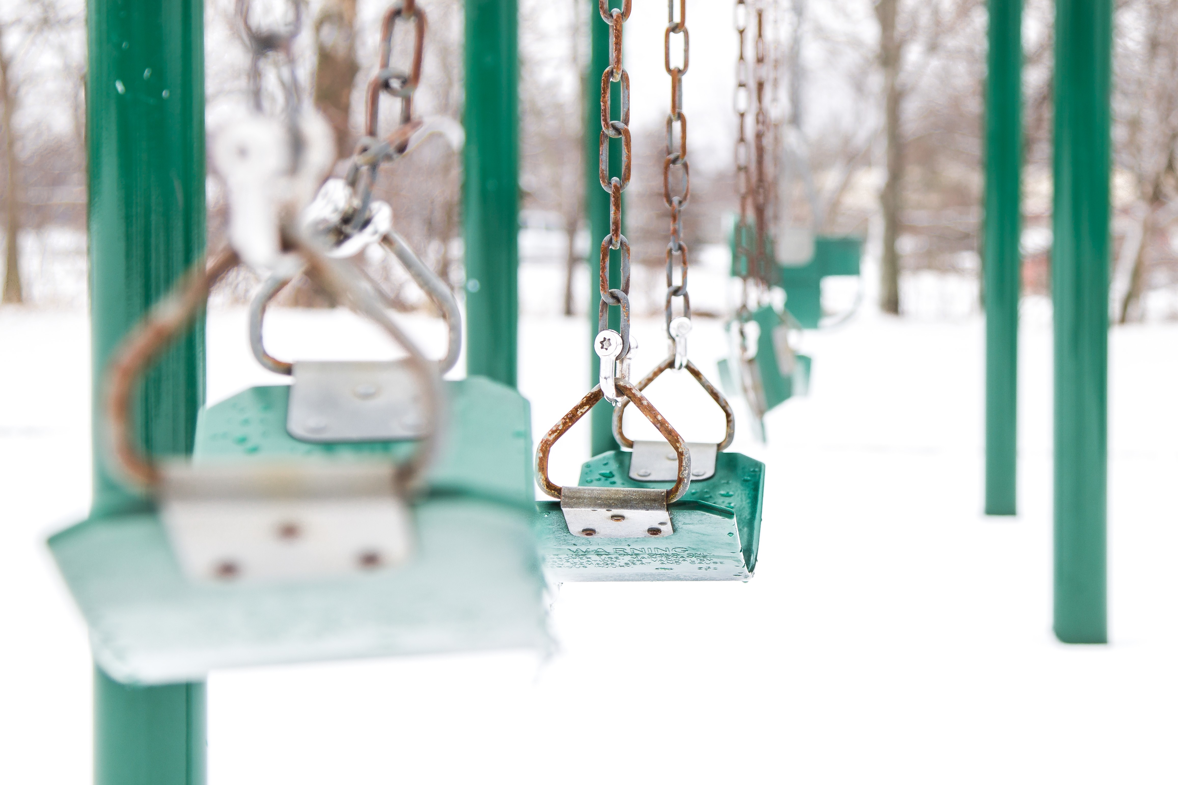 Winter swings in the snow HD Wallpaper