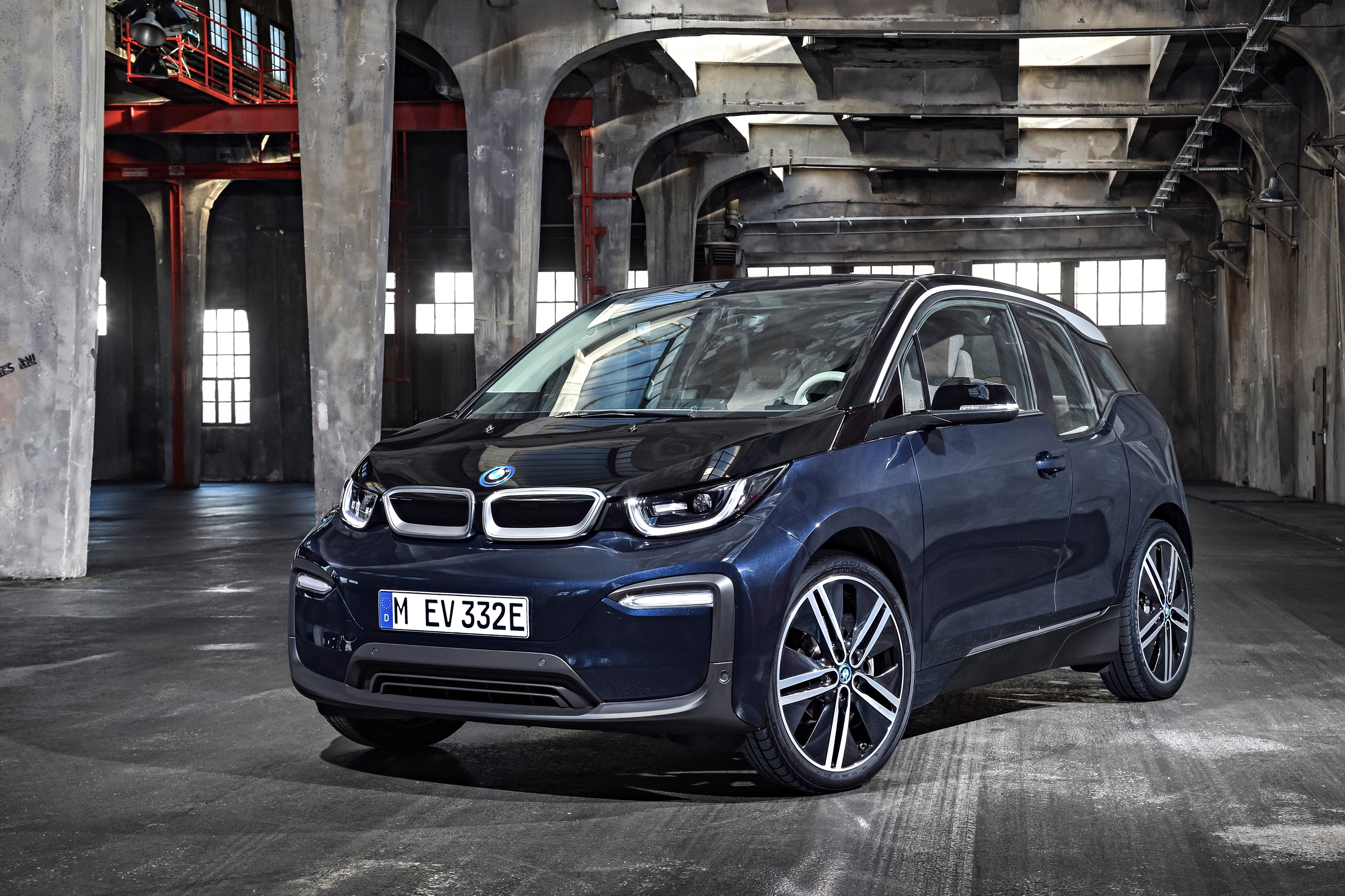 BMW i3 Electric Car in Industrial Building HD Wallpaper