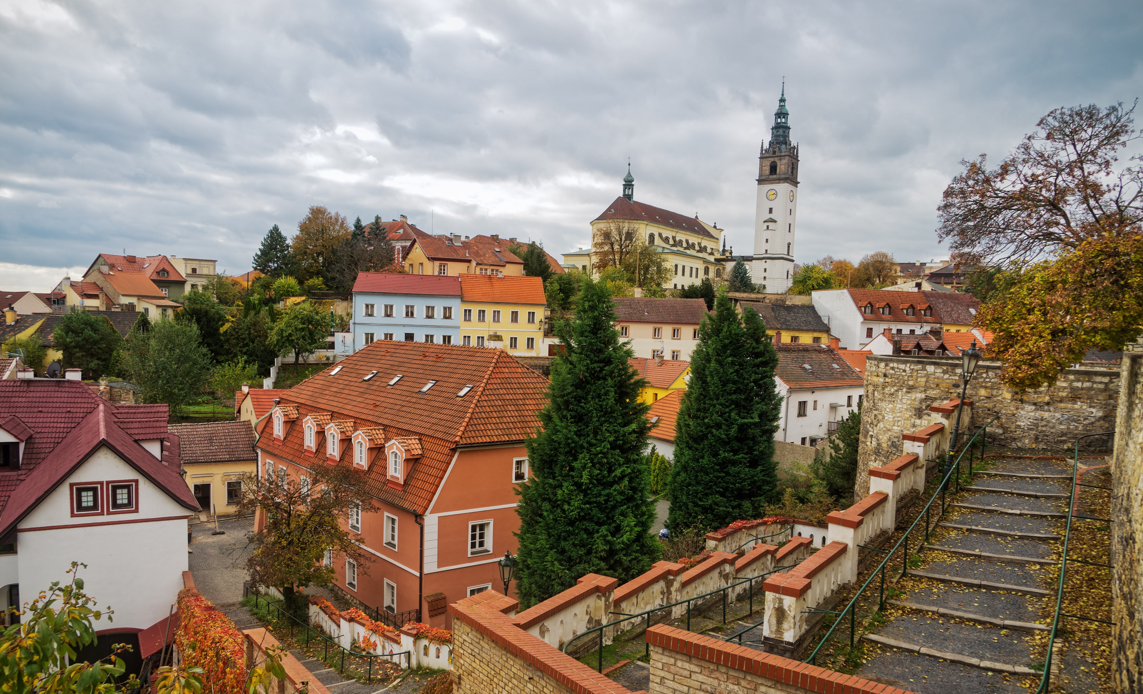 Litomerice, Czech Republic Houses and Stairs HD Wallpaper