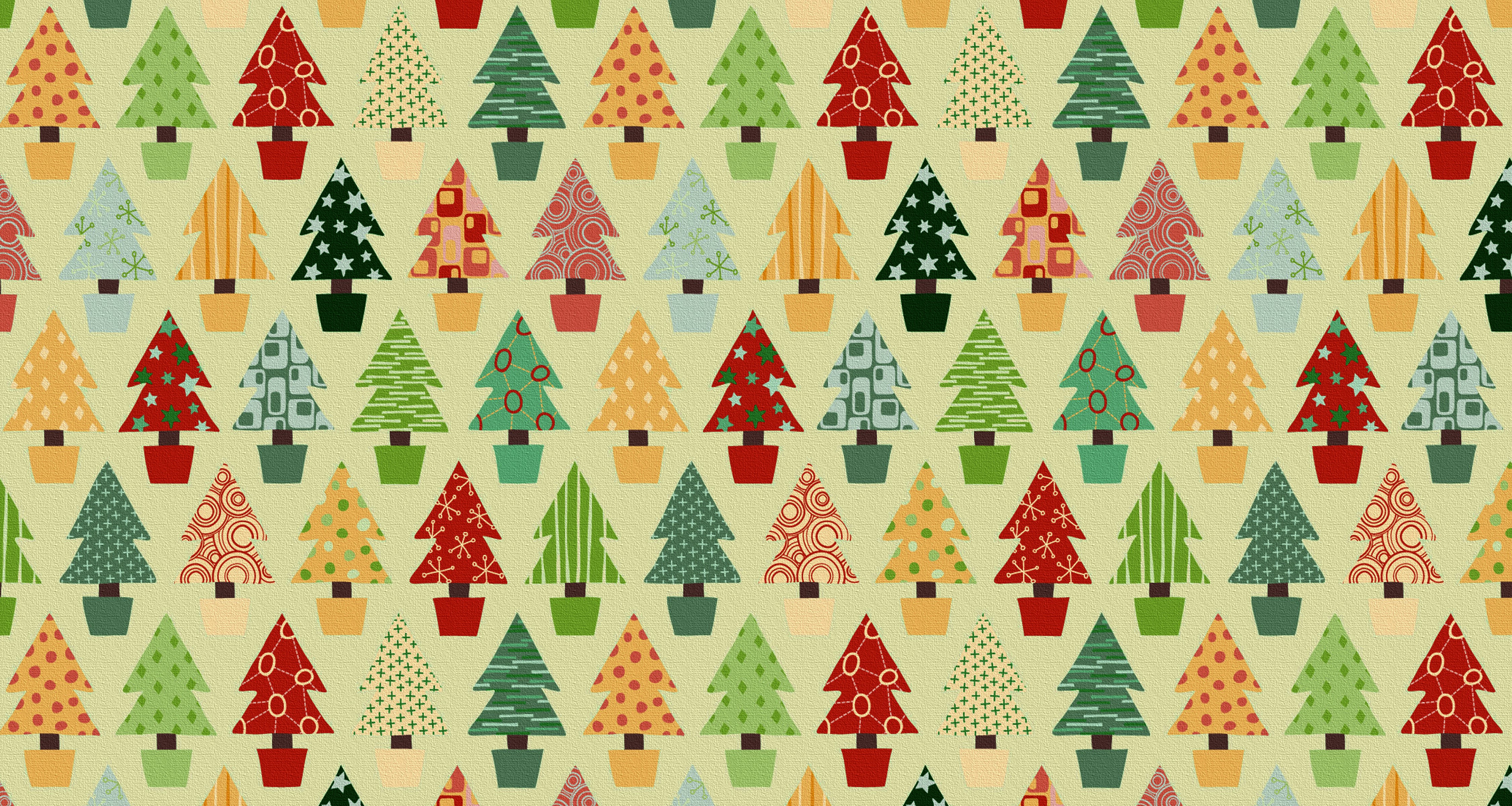 Christmas trees pattern HD Wallpaper