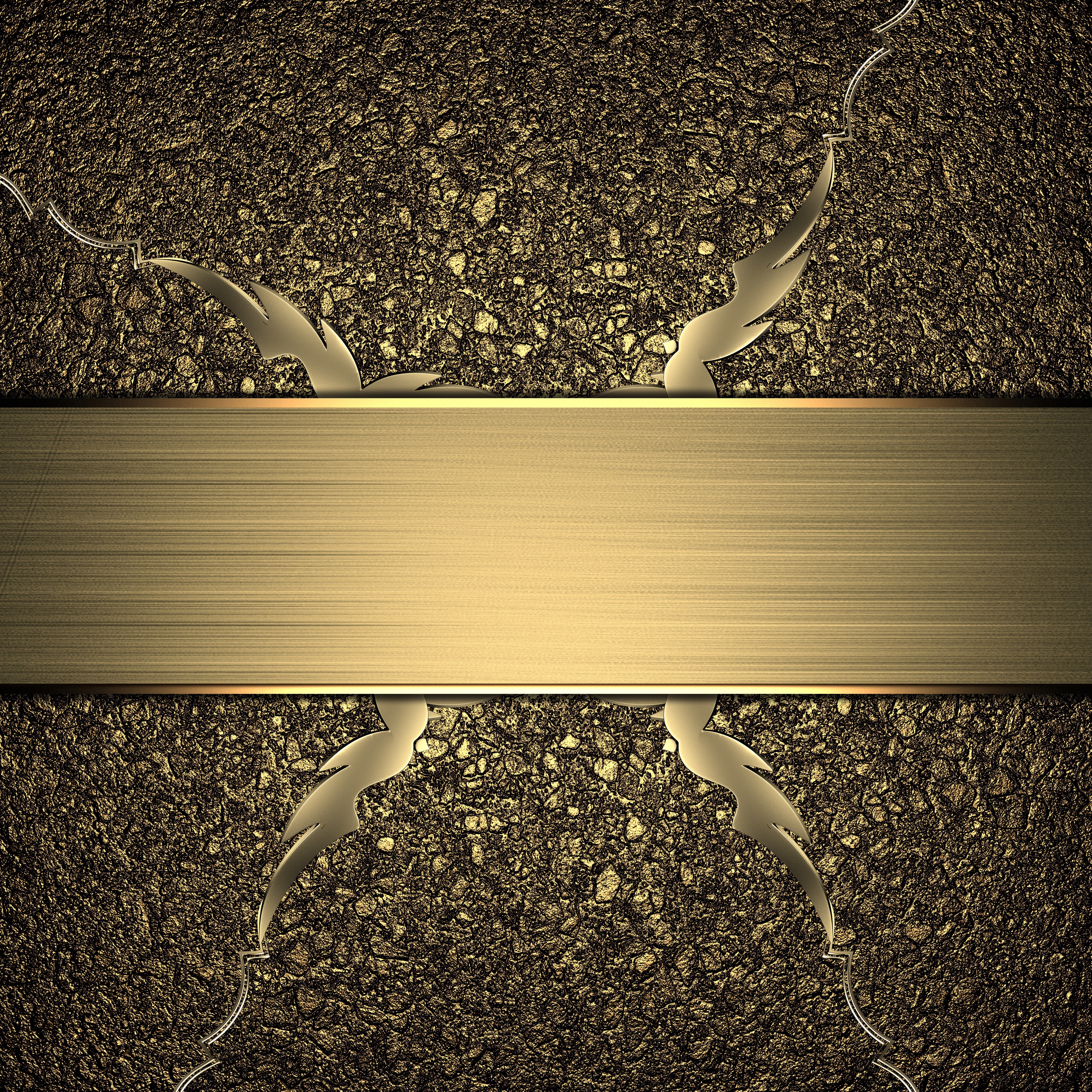 Gold textured background with metallic ribbon HD Wallpaper