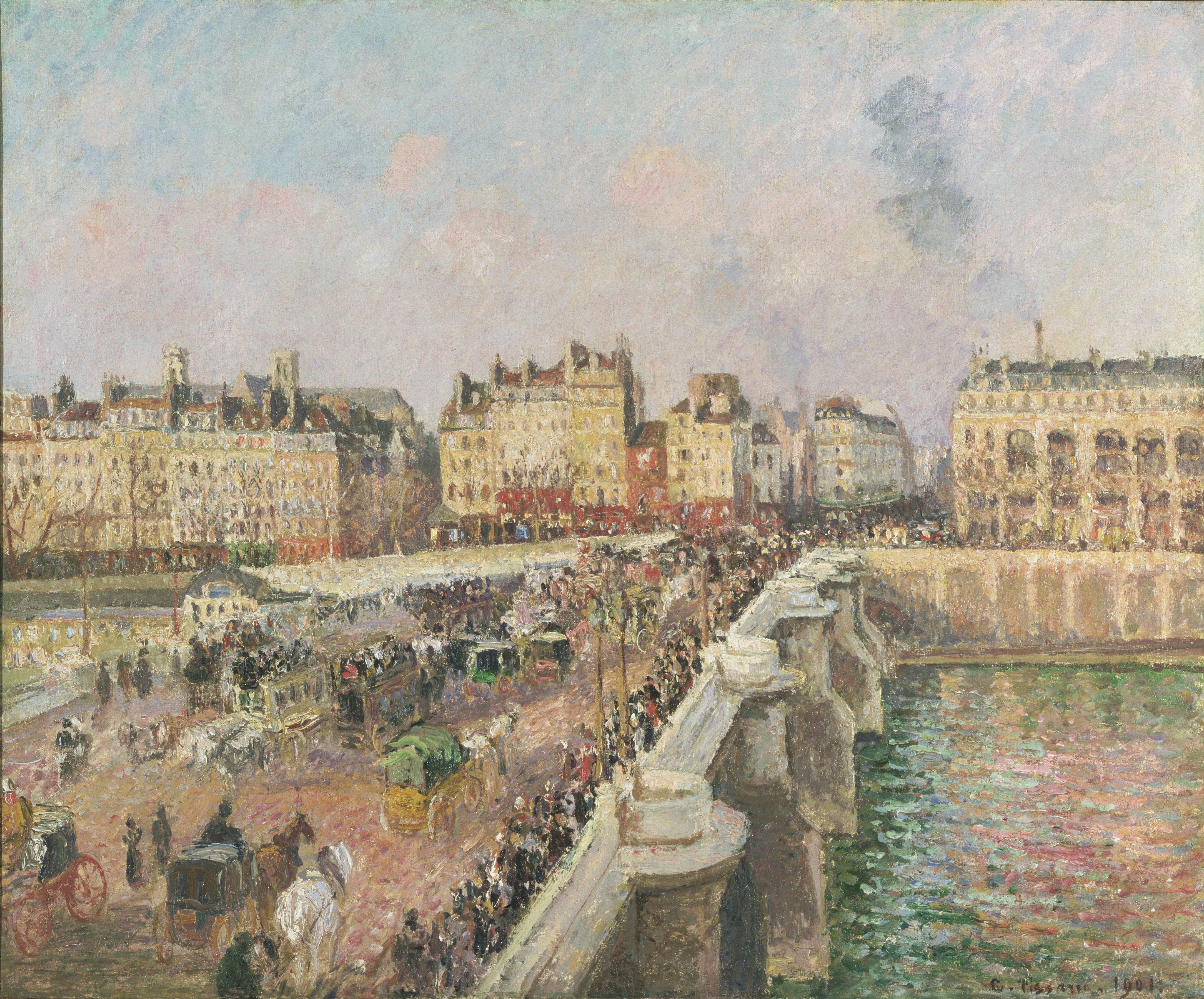 Pont Neuf, Paris by Camille Pissarro HD Wallpaper