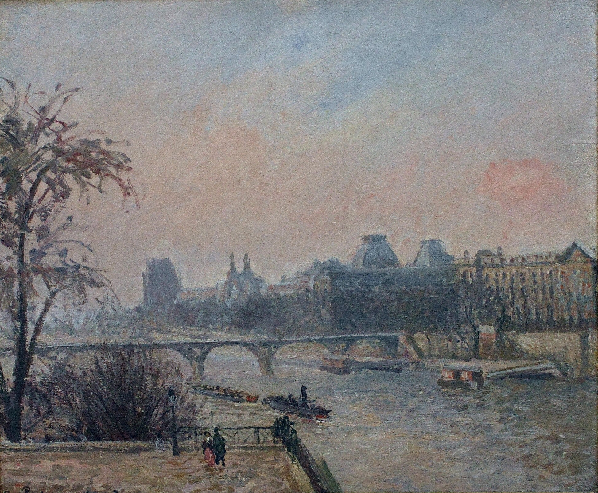 The Seine and the Louvre by Camille Pissarro HD Wallpaper