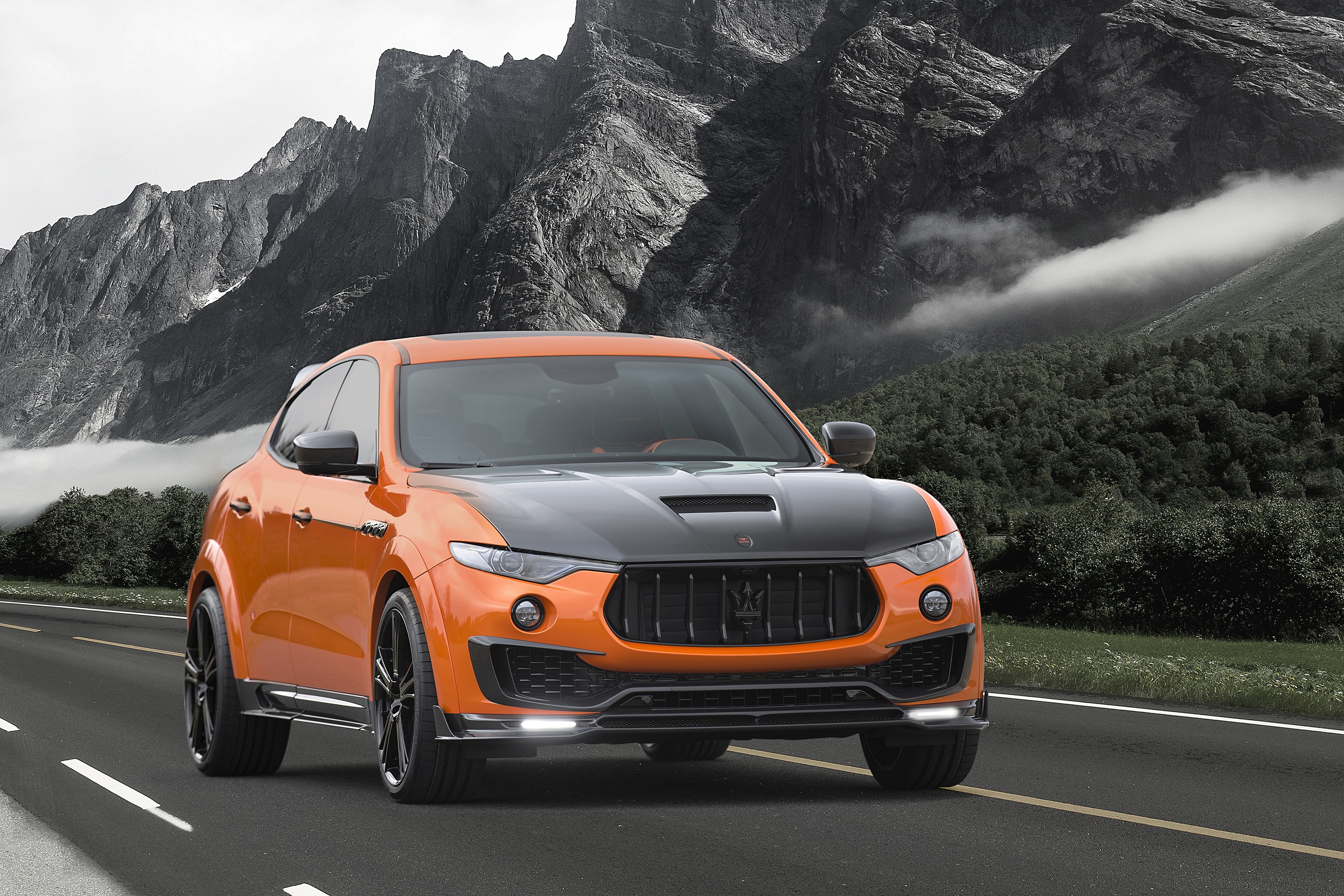 4K 2017 Mansory Levante Maserati Orange Metallic HD Wallpaper