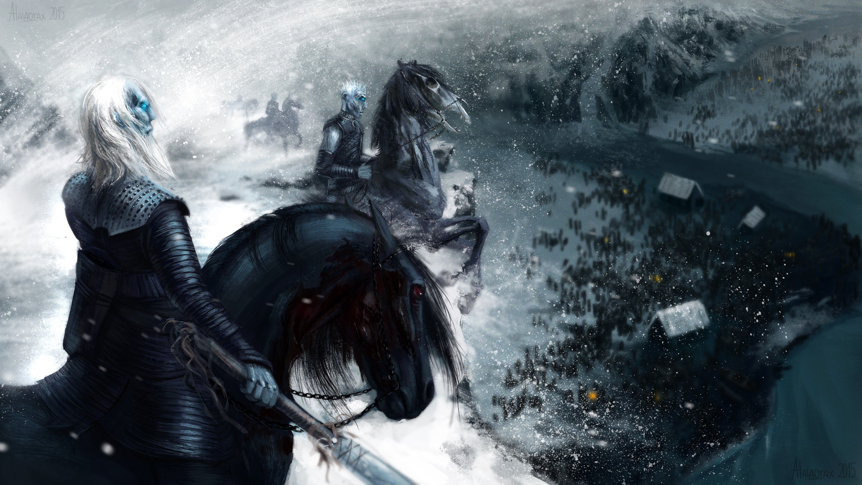 White Walkers from Game of Thrones on horseback HD Wallpaper