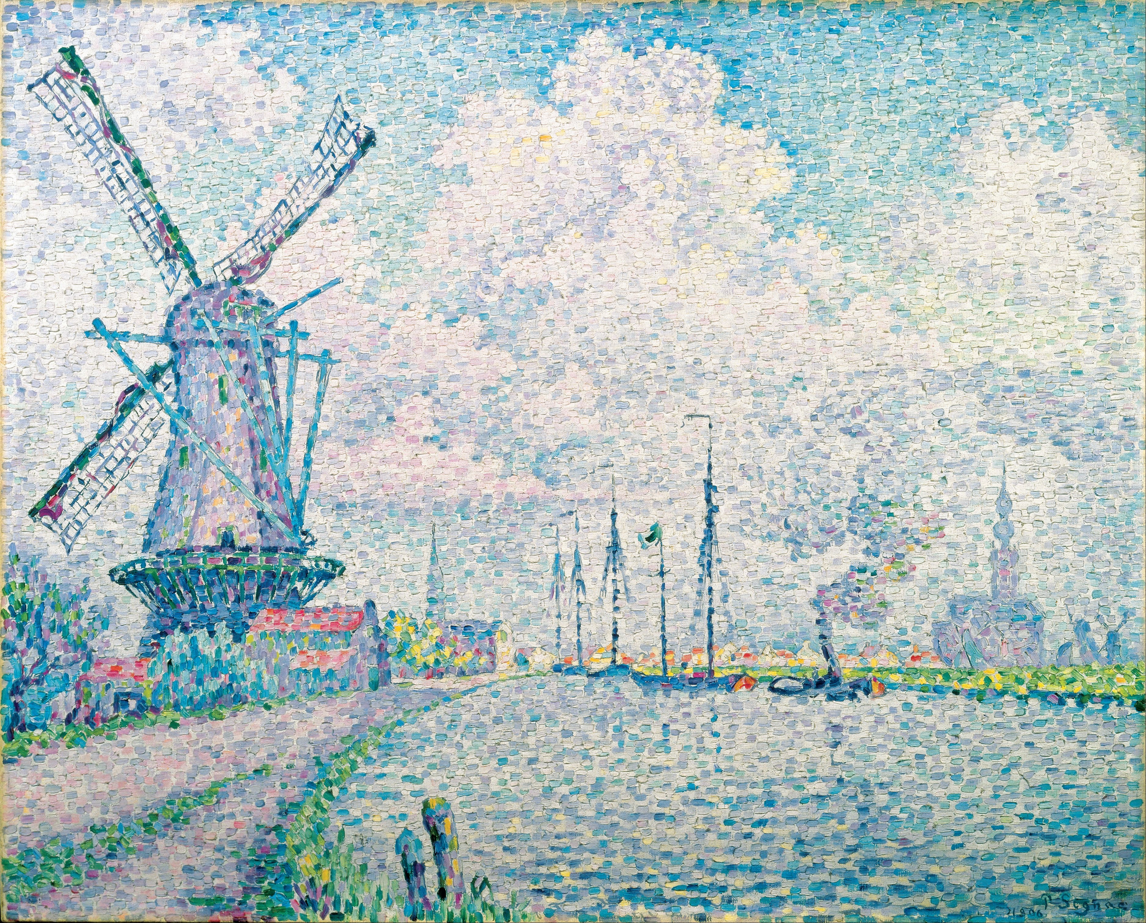 Canal of Overschie by Paul Signac HD Wallpaper