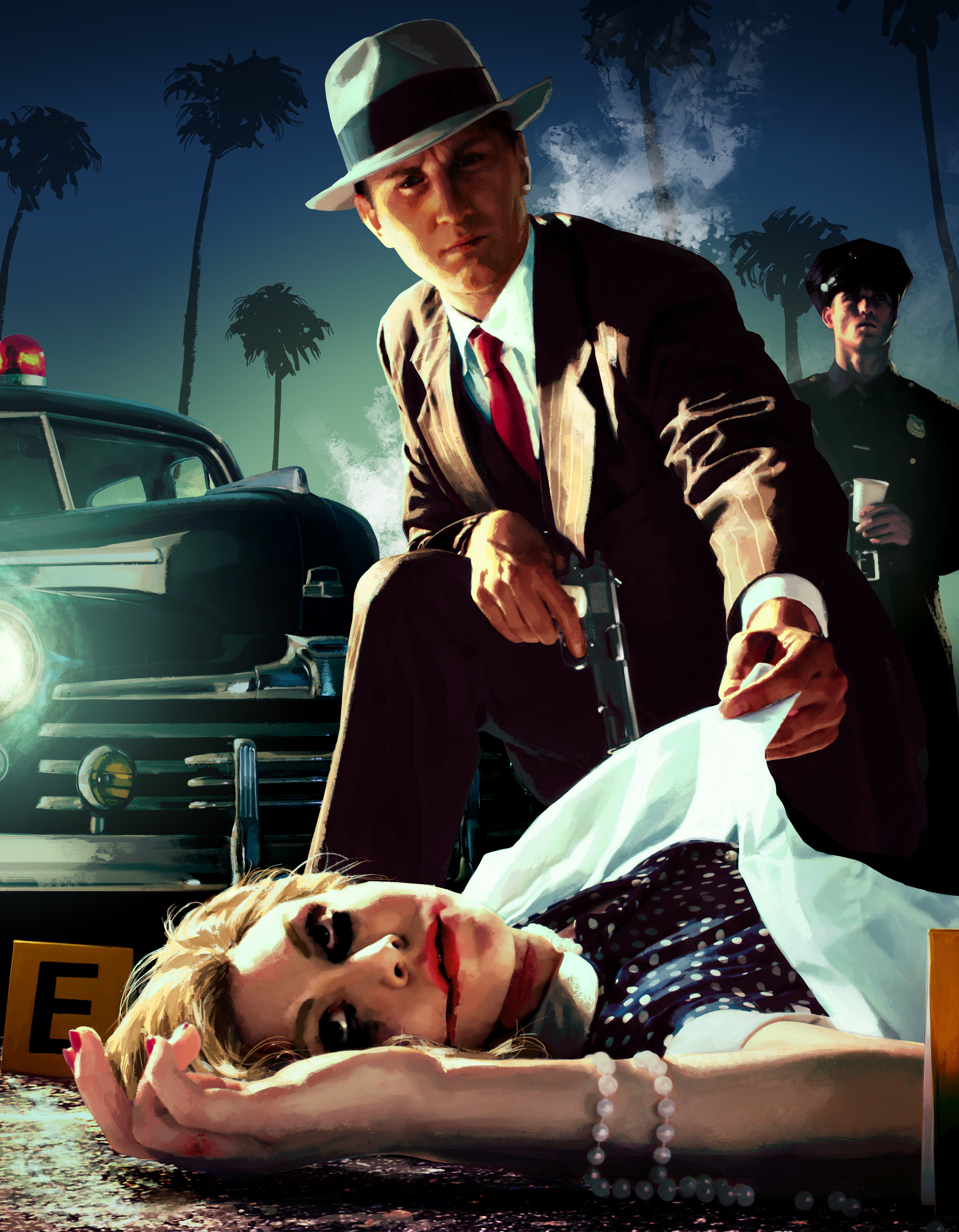 L.A. Noire Detective examining a dead body HD Phone Wallpaper
