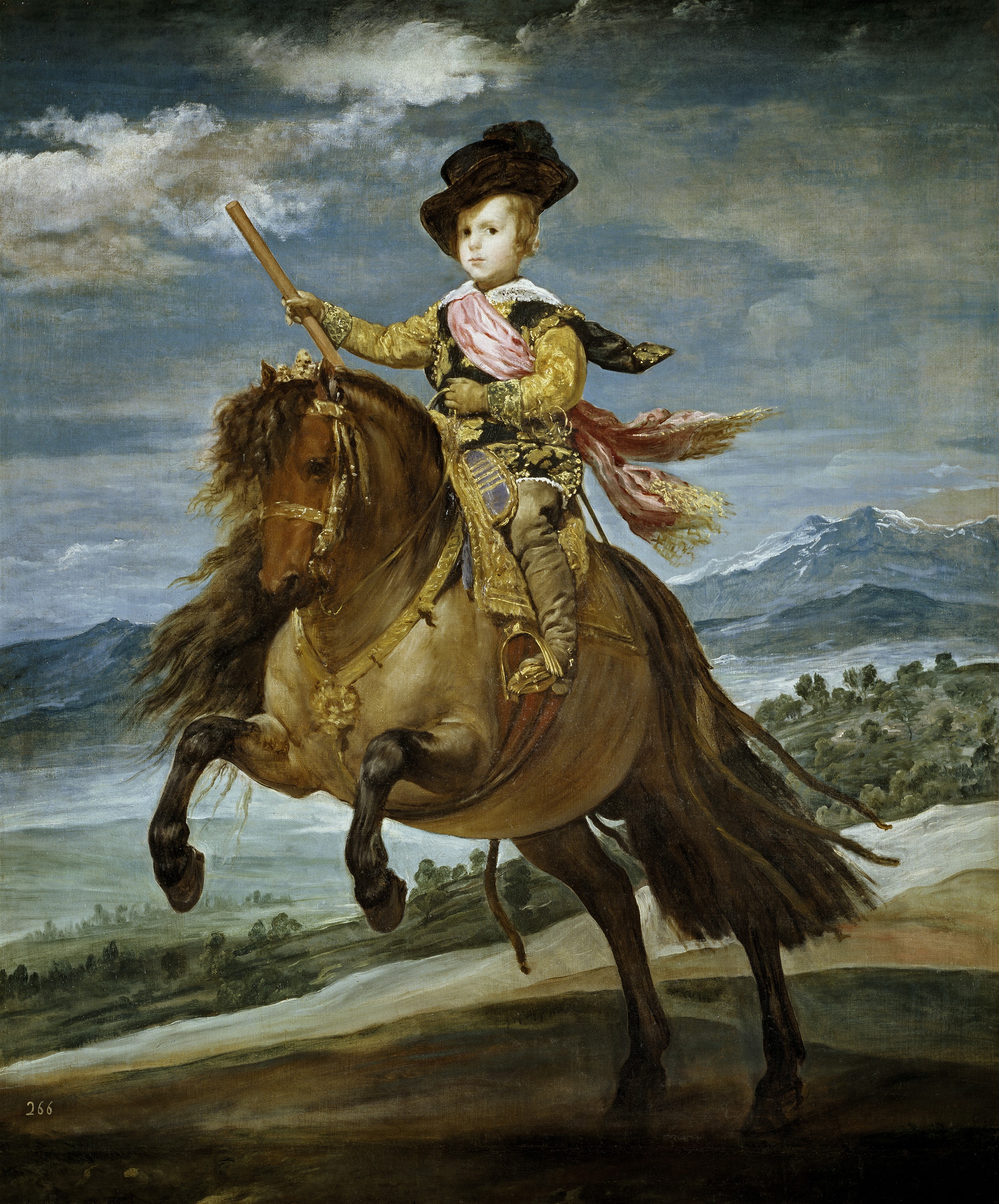 Equestrian portrait of a young boy in a landscape HD Phone Wallpaper