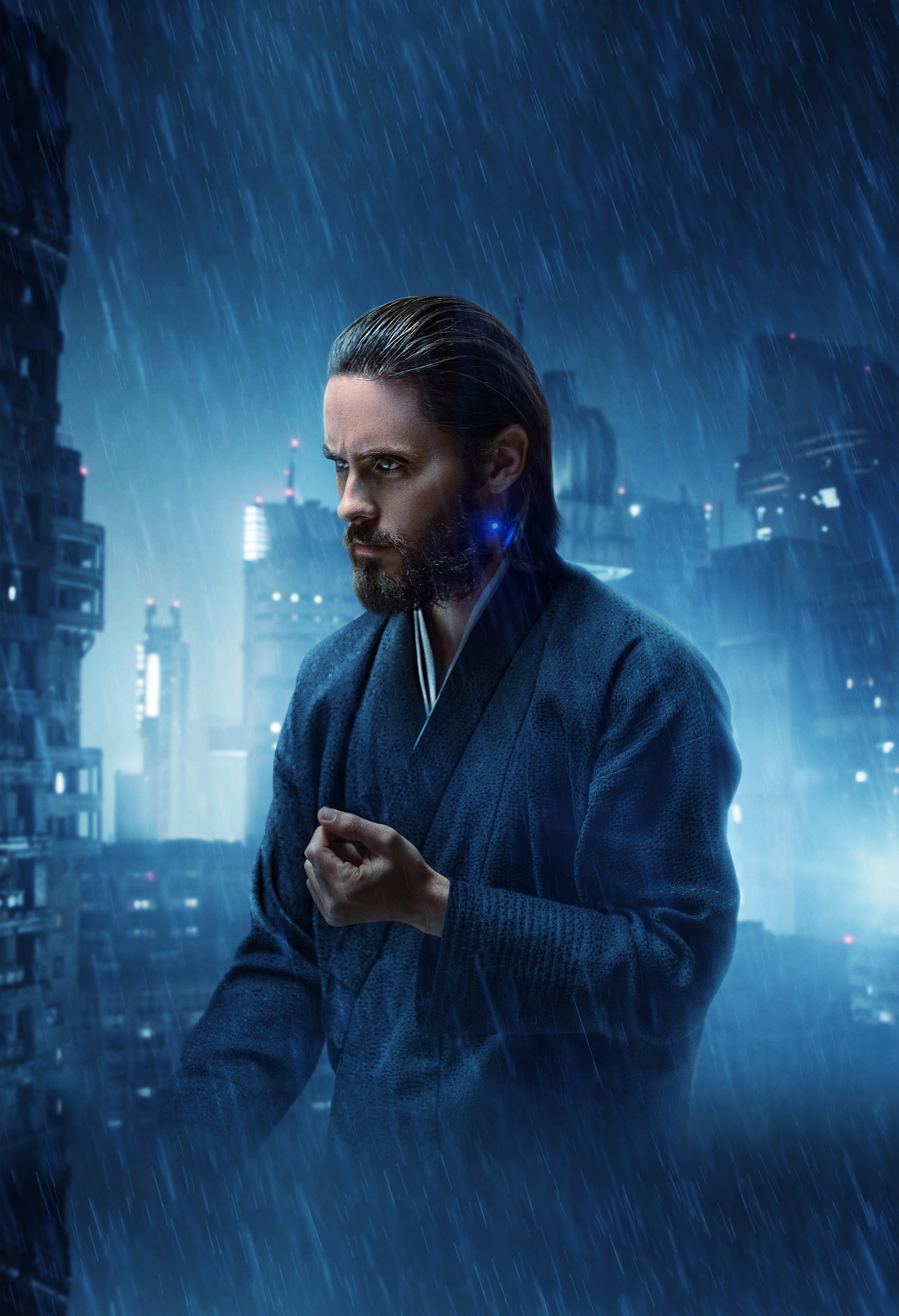 Jared Leto from Blade Runner 2049 in Rain HD Phone Wallpaper