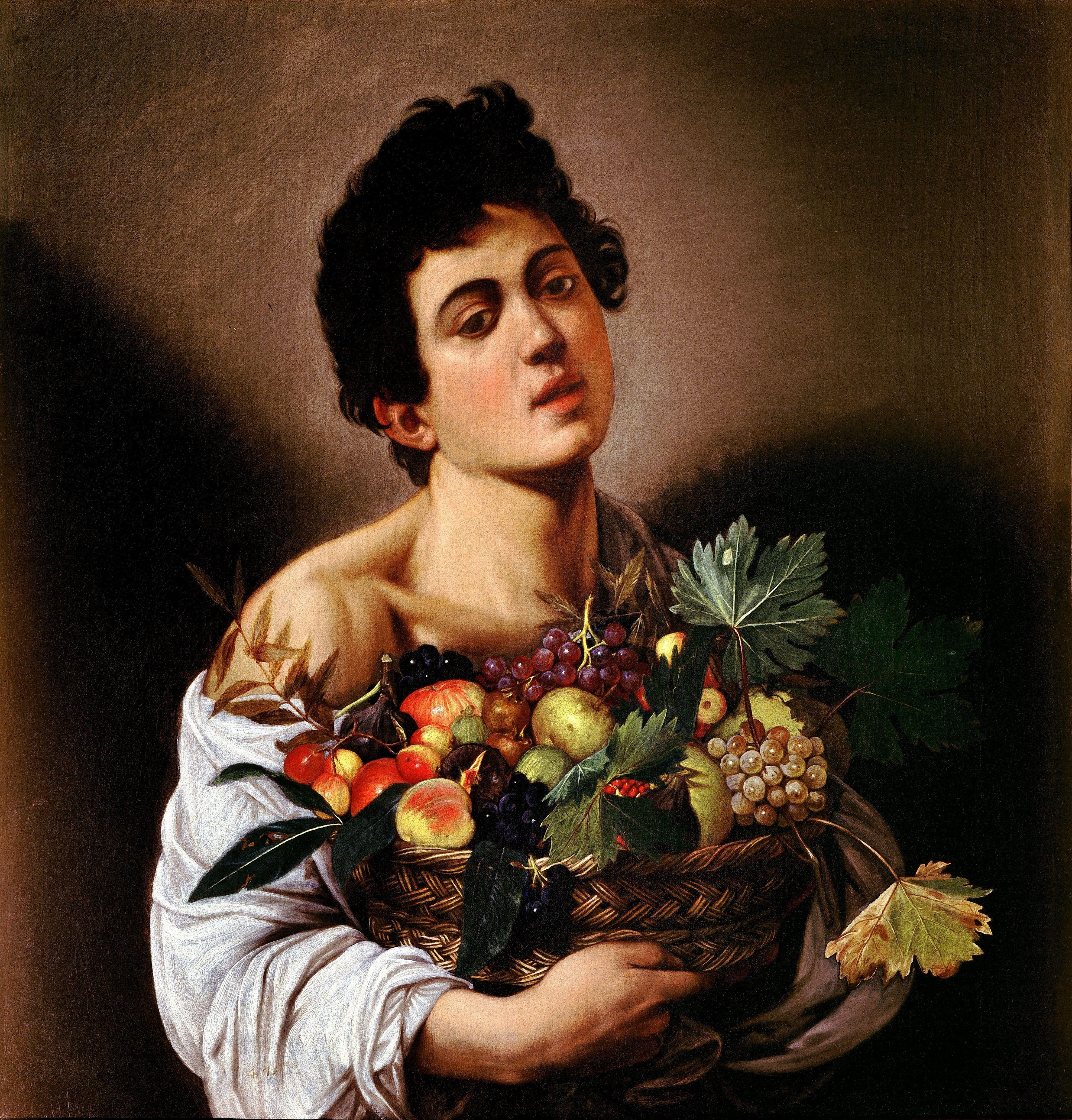 Boy with a Basket of Fruit by Caravaggio HD Wallpaper