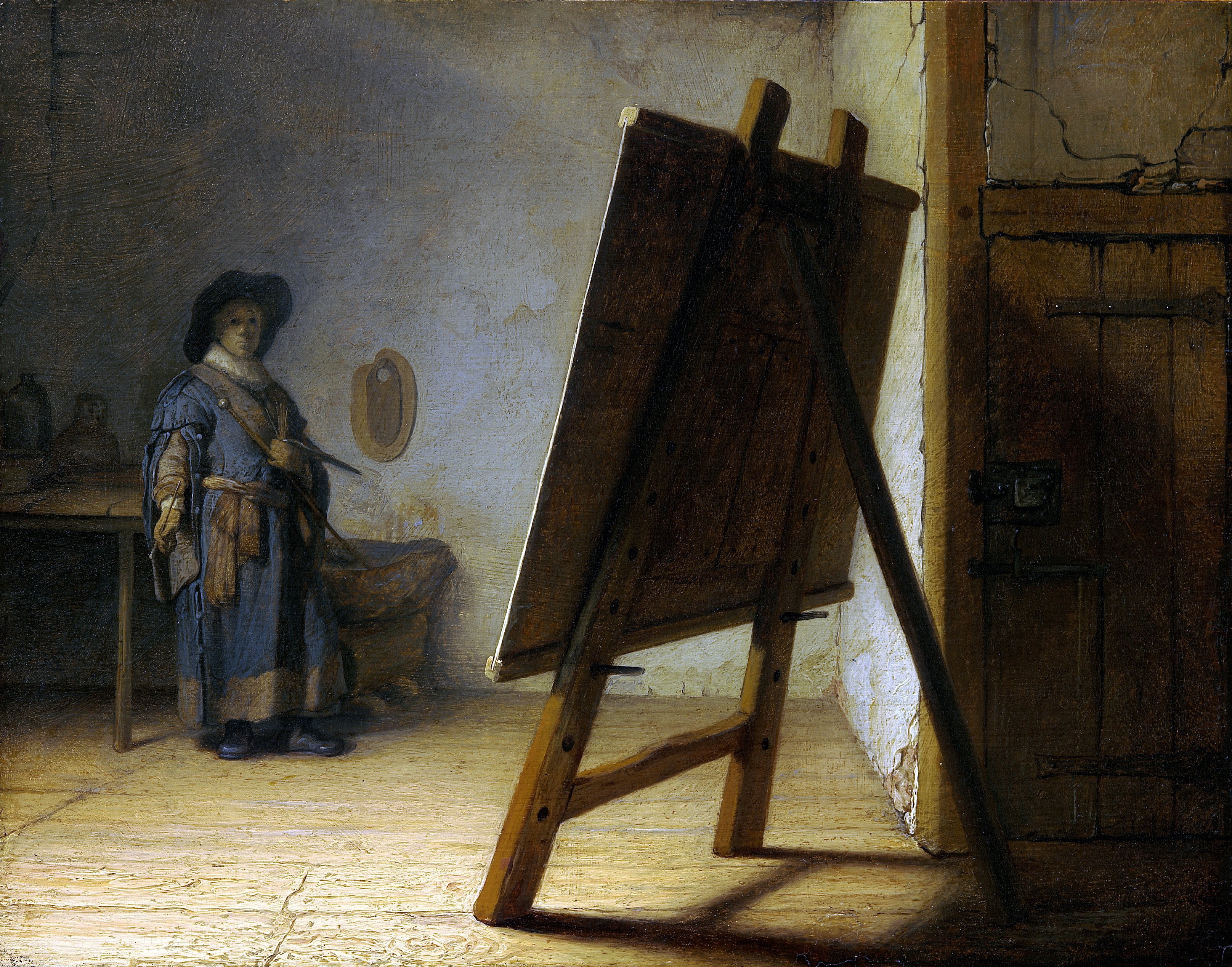 The Artist in His Studio by Rembrandt Harmenszoon van Rijn HD Wallpaper