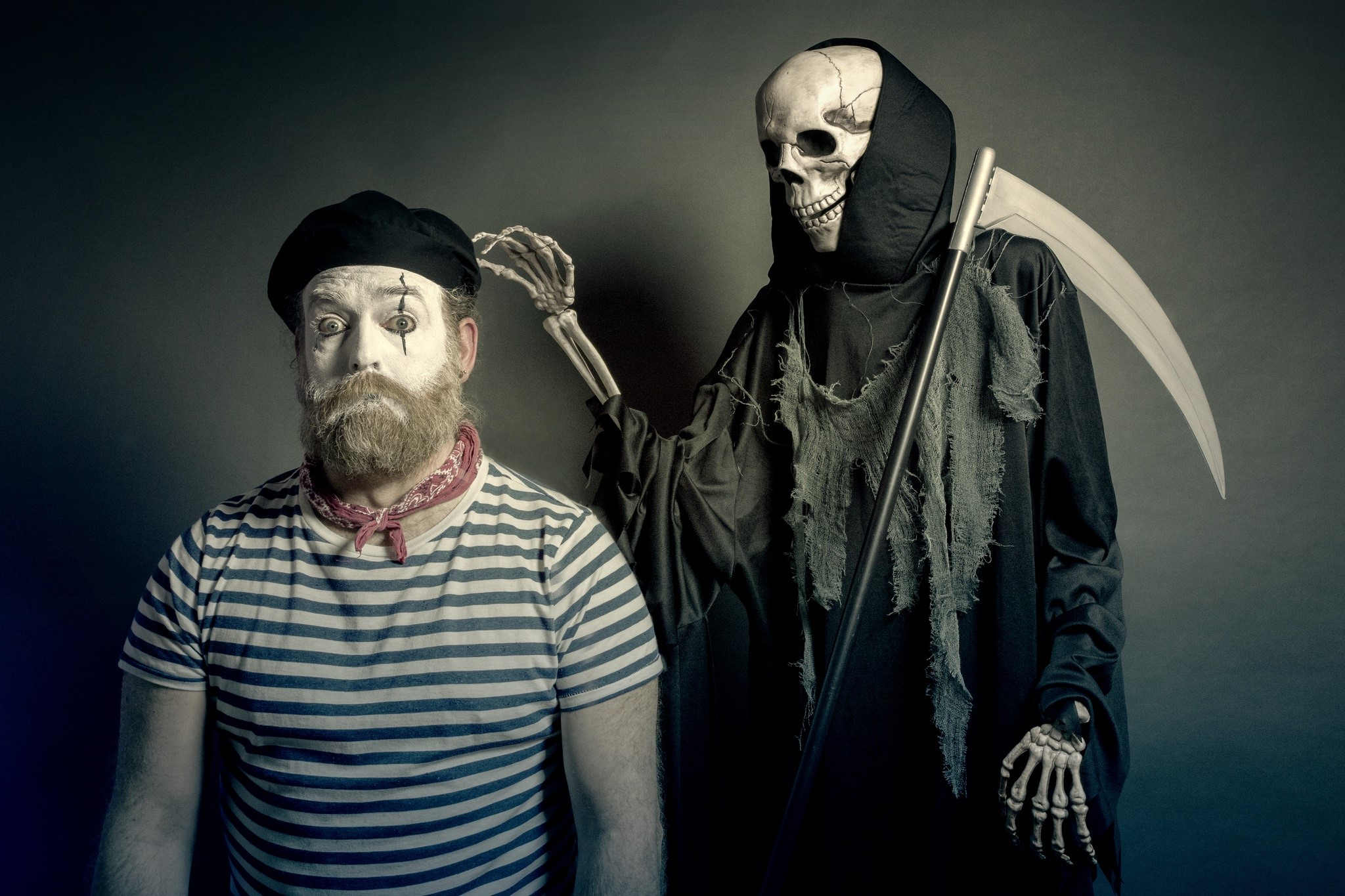 Mime and Grim Reaper with Scythe HD Wallpaper