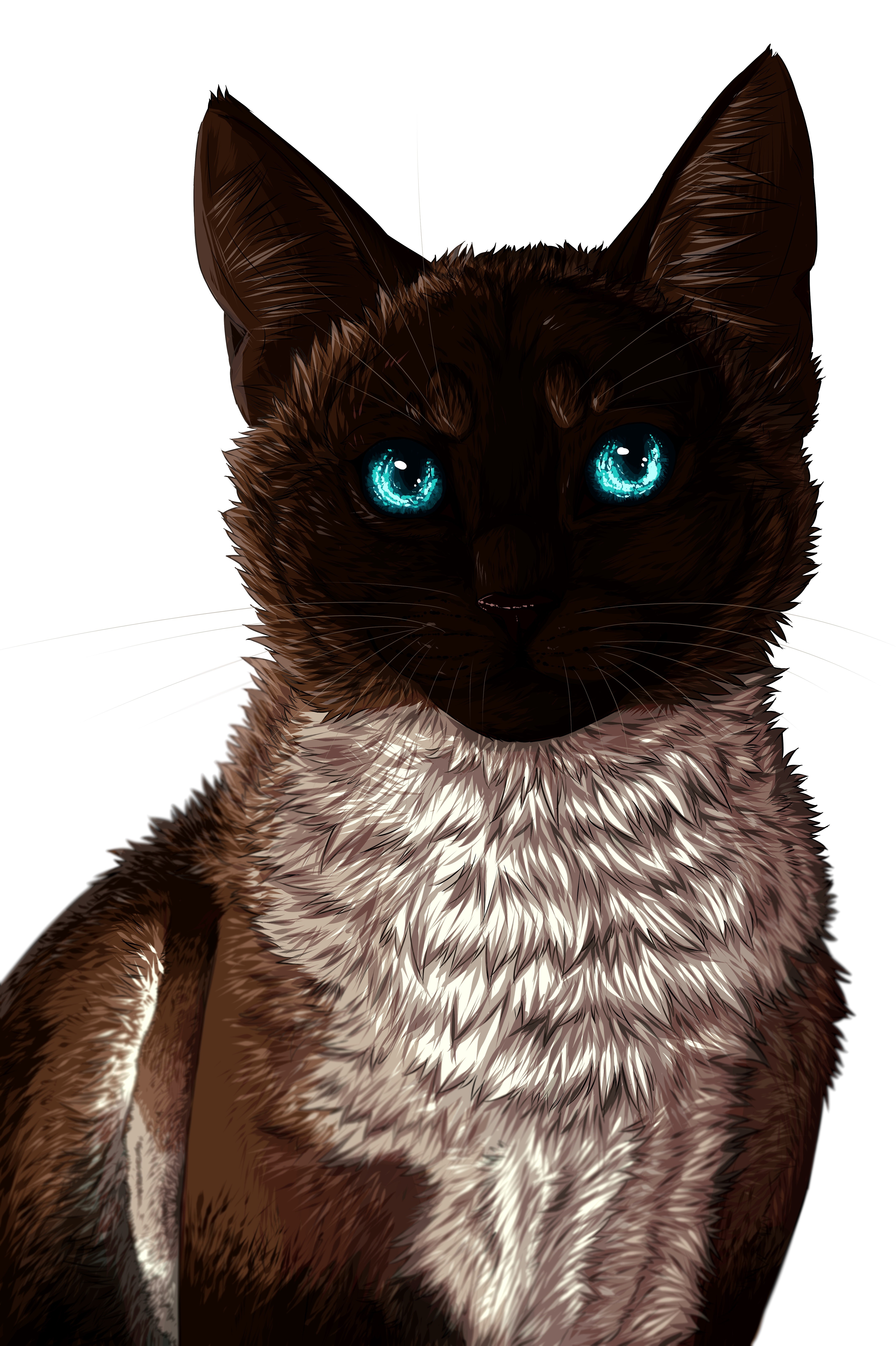Painting Art of a Siamese Cat with Blue Eyes HD Phone Wallpaper