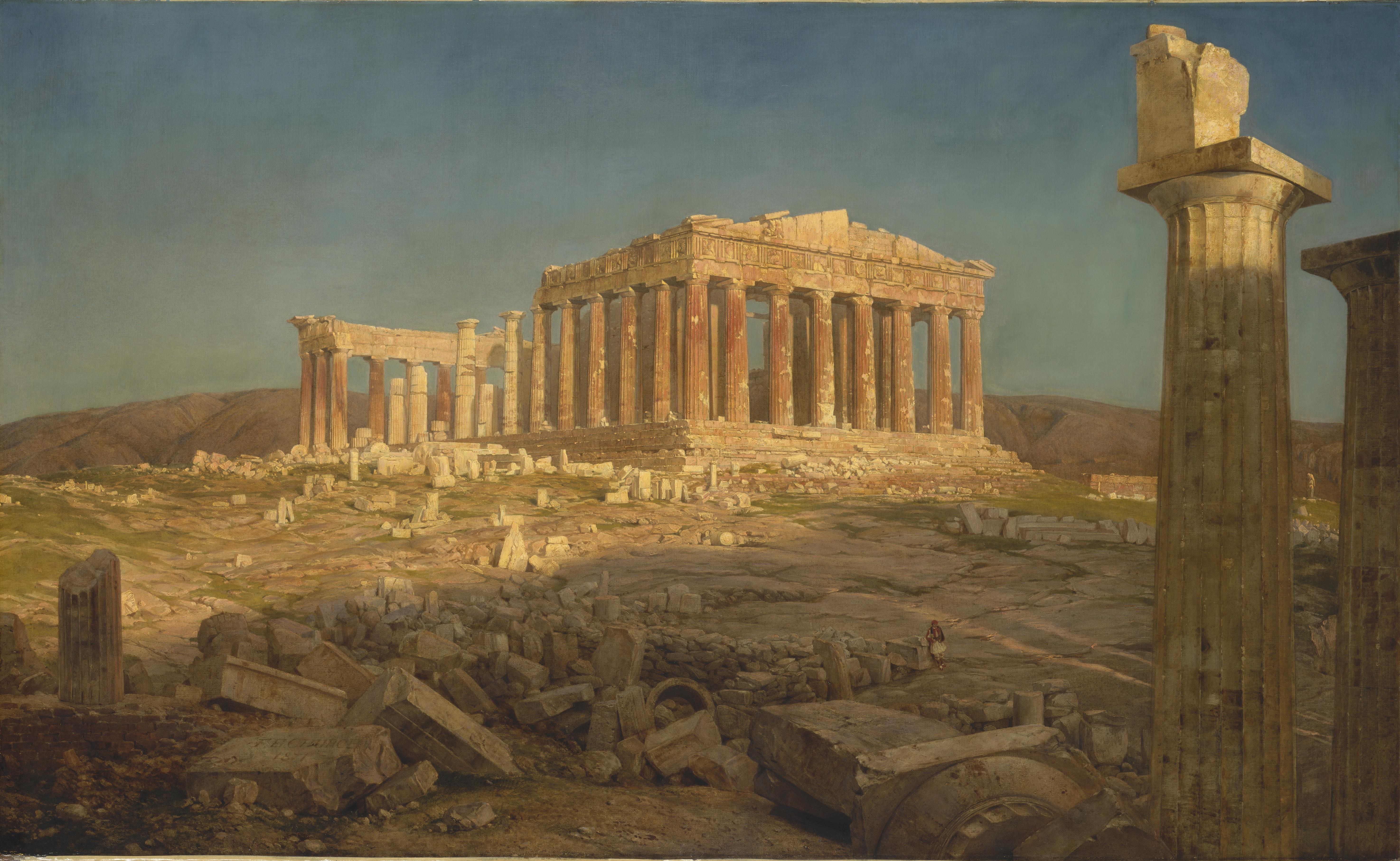 The Parthenon Ruins by Frederic Edwin Church HD Wallpaper