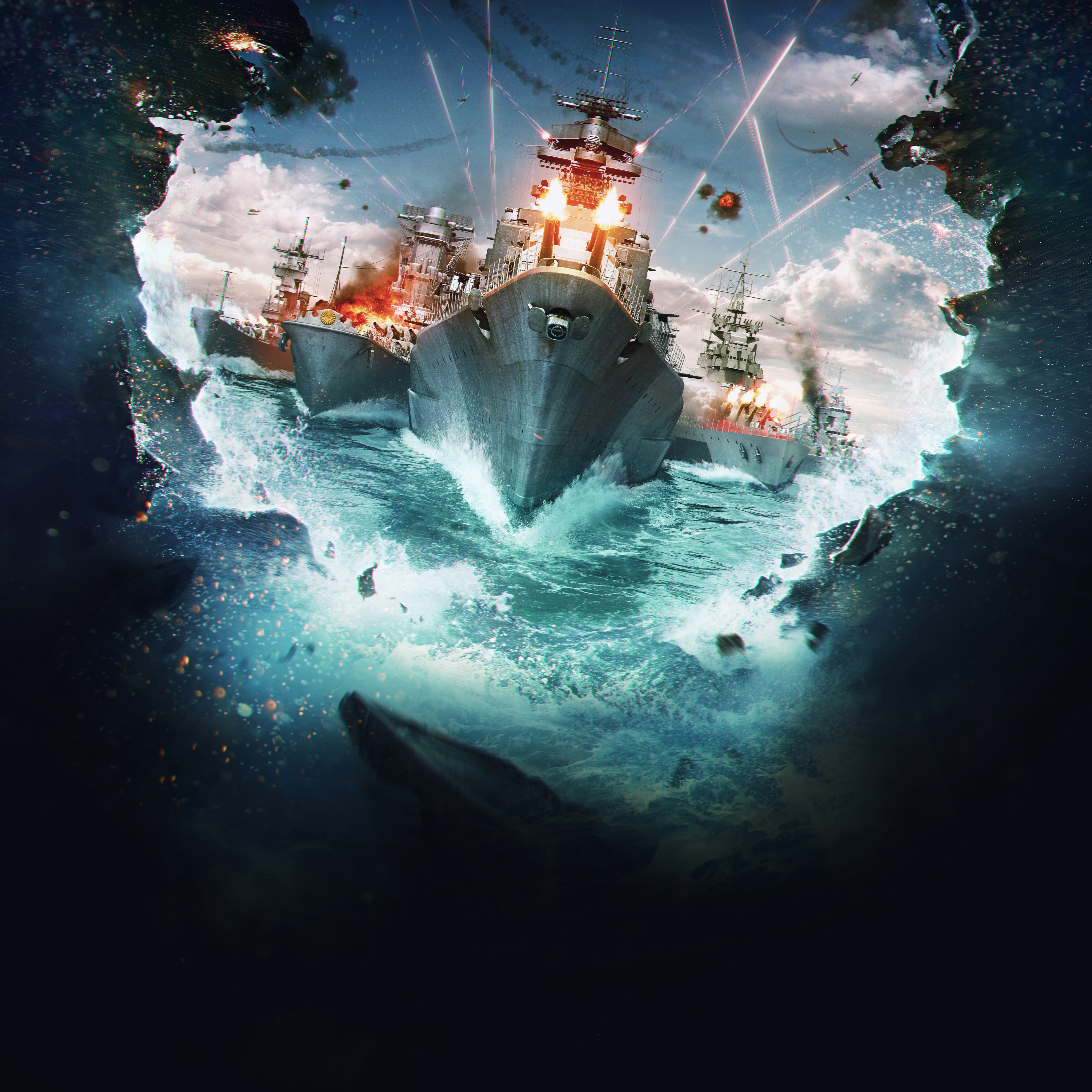World of Warships 4K Battle HD Wallpaper